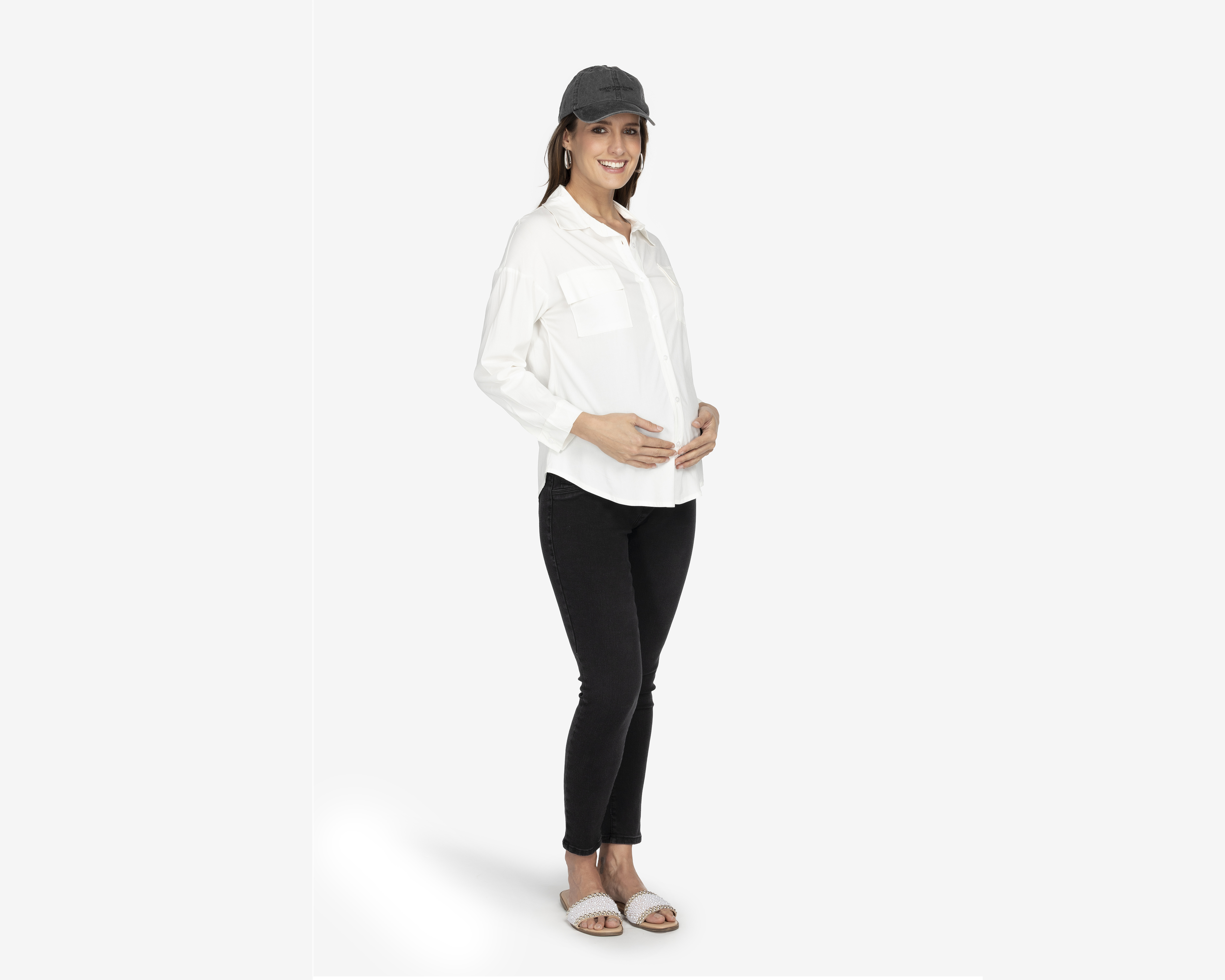 Foto 3 pulgar | Foto 2 | Pantalón de Maternidad Mamá Bella Negro