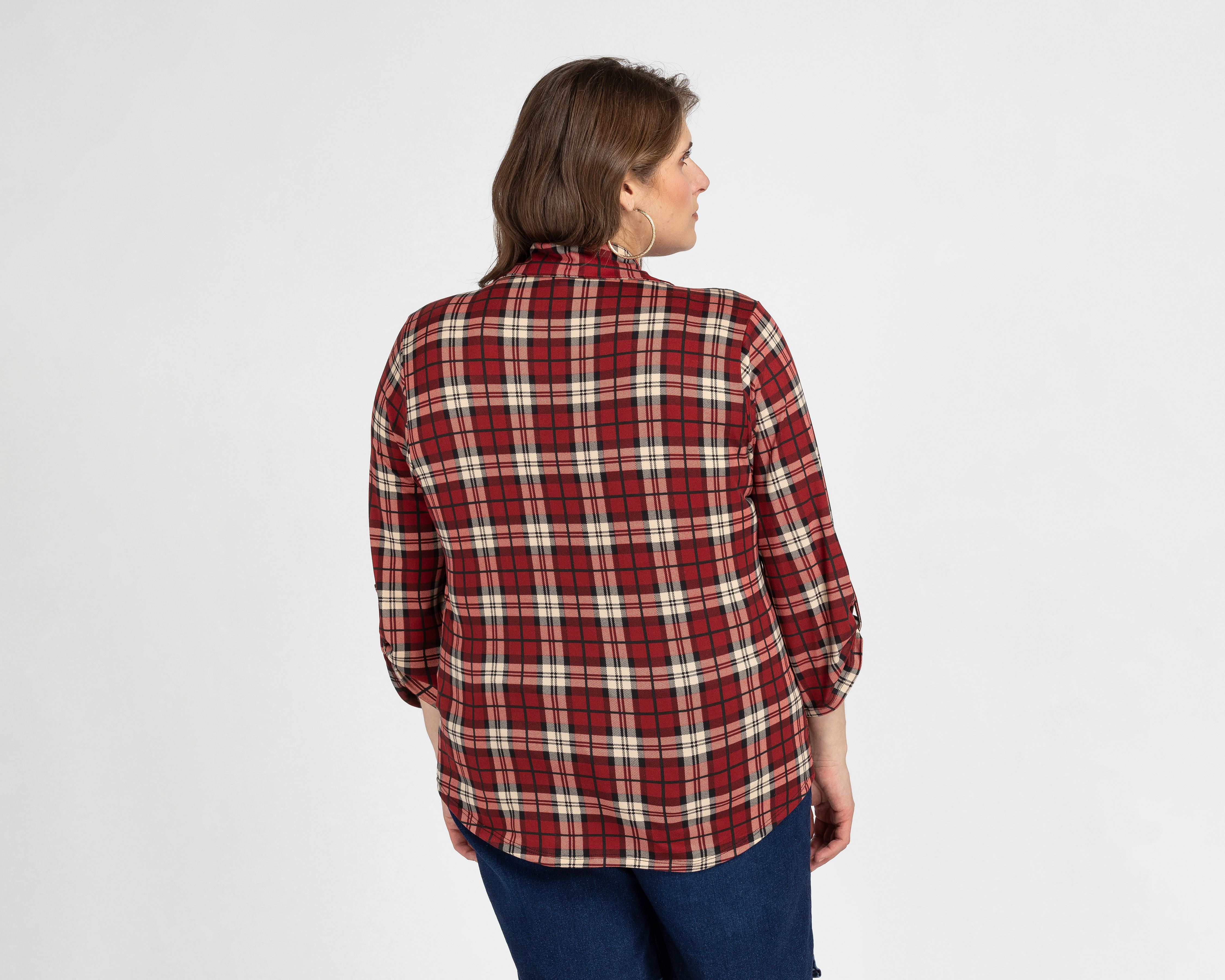 Foto 7 pulgar | Foto 6 | Blusa Ted Lapidus a Cuadros para Mujer