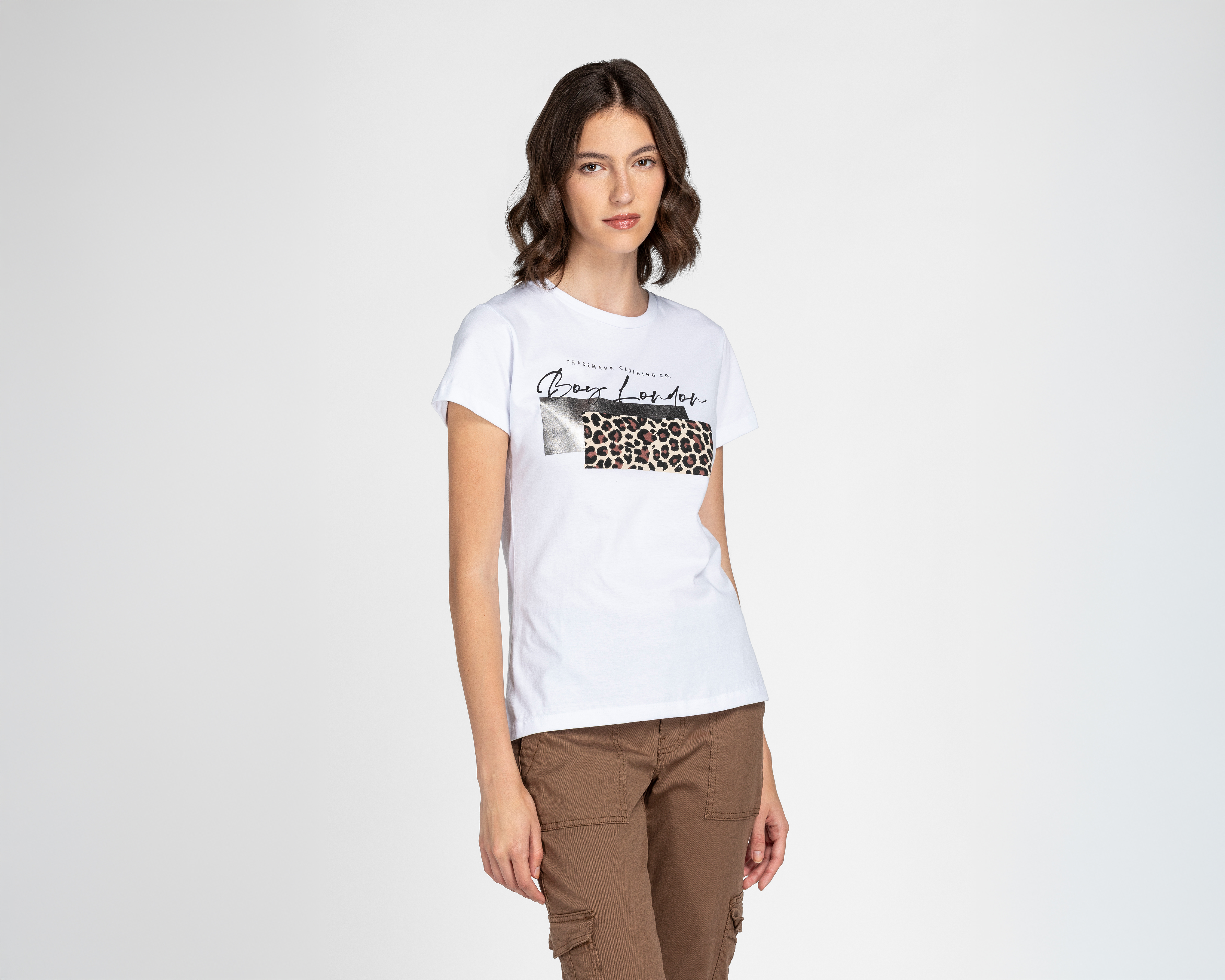 Playera Boy London Animal Print para Mujer