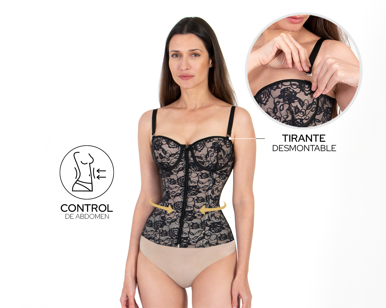 Foto 3 pulgar | Foto 2 | Camiseta Control Shape & Care con Encaje para Mujer
