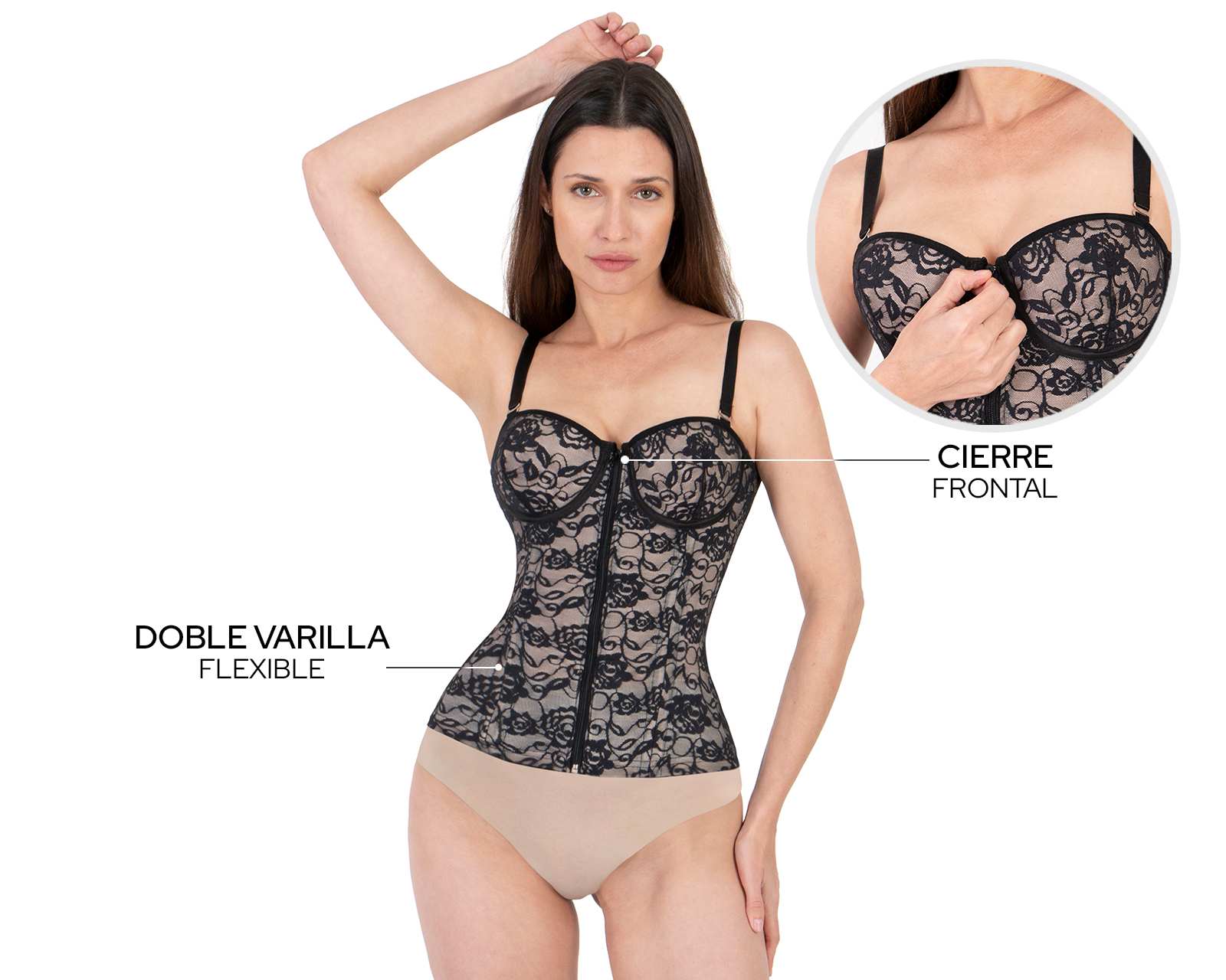 Foto 3 | Foto 3 | Camiseta Control Shape & Care con Encaje para Mujer