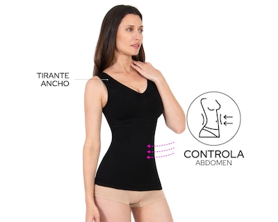 Foto 3 | Foto 3 | Camiseta Control Shape & Care Mediana Compresión Negra para Mujer