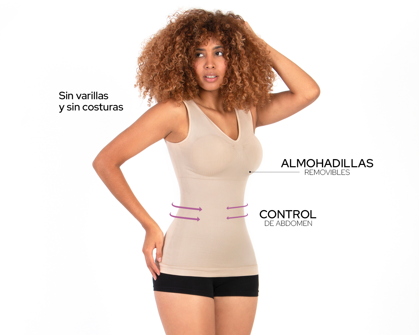 Foto 3 pulgar | Foto 2 | Camiseta Control Shape & Care con Almohadillas Removibles para Mujer