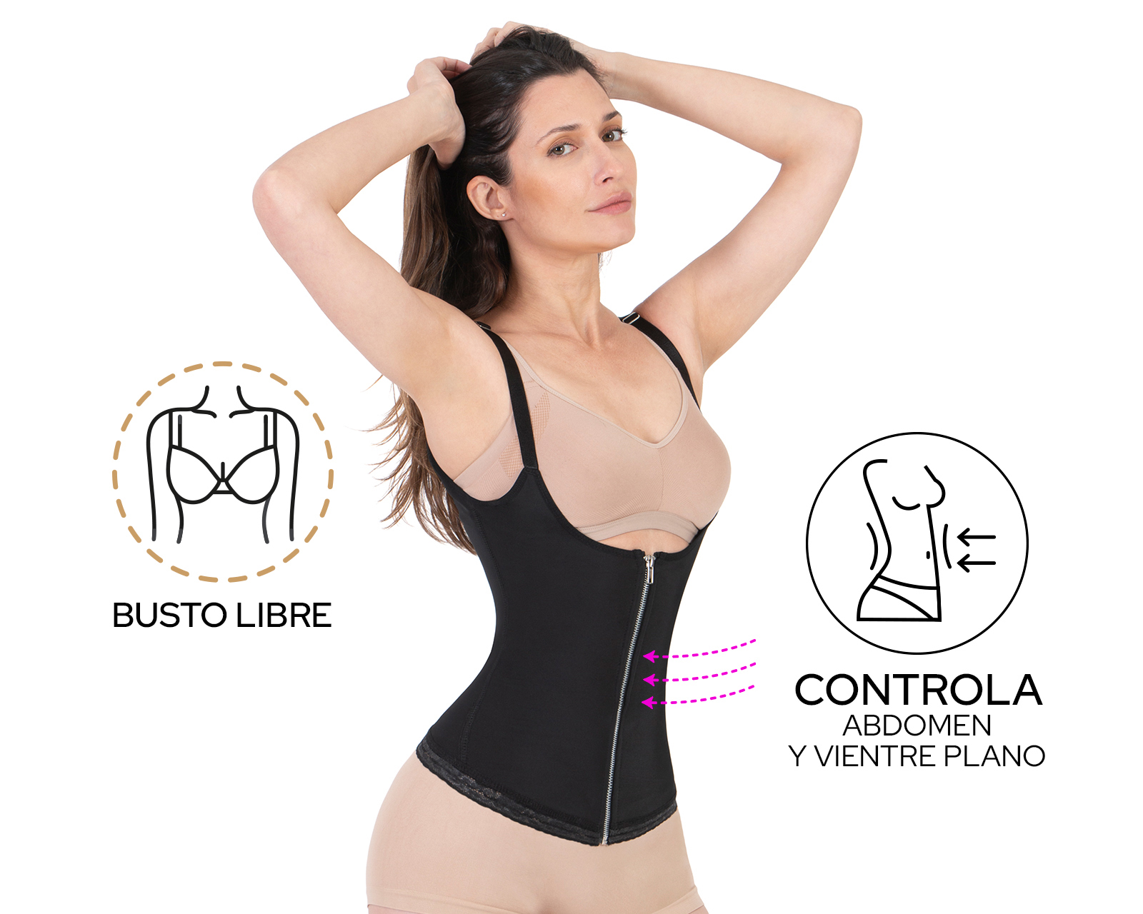 Foto 3 pulgar | Foto 2 | Camiseta Control Shape & Care Negra para Mujer