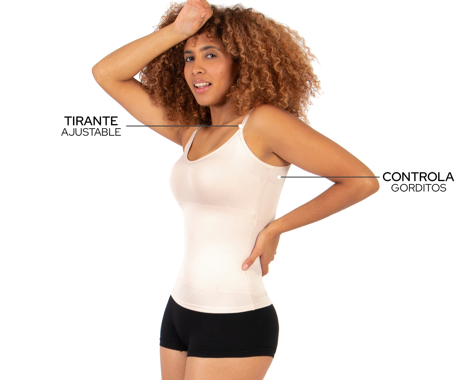 Foto 3 pulgar | Foto 2 | Camiseta Control Shape & Care Beige para Mujer