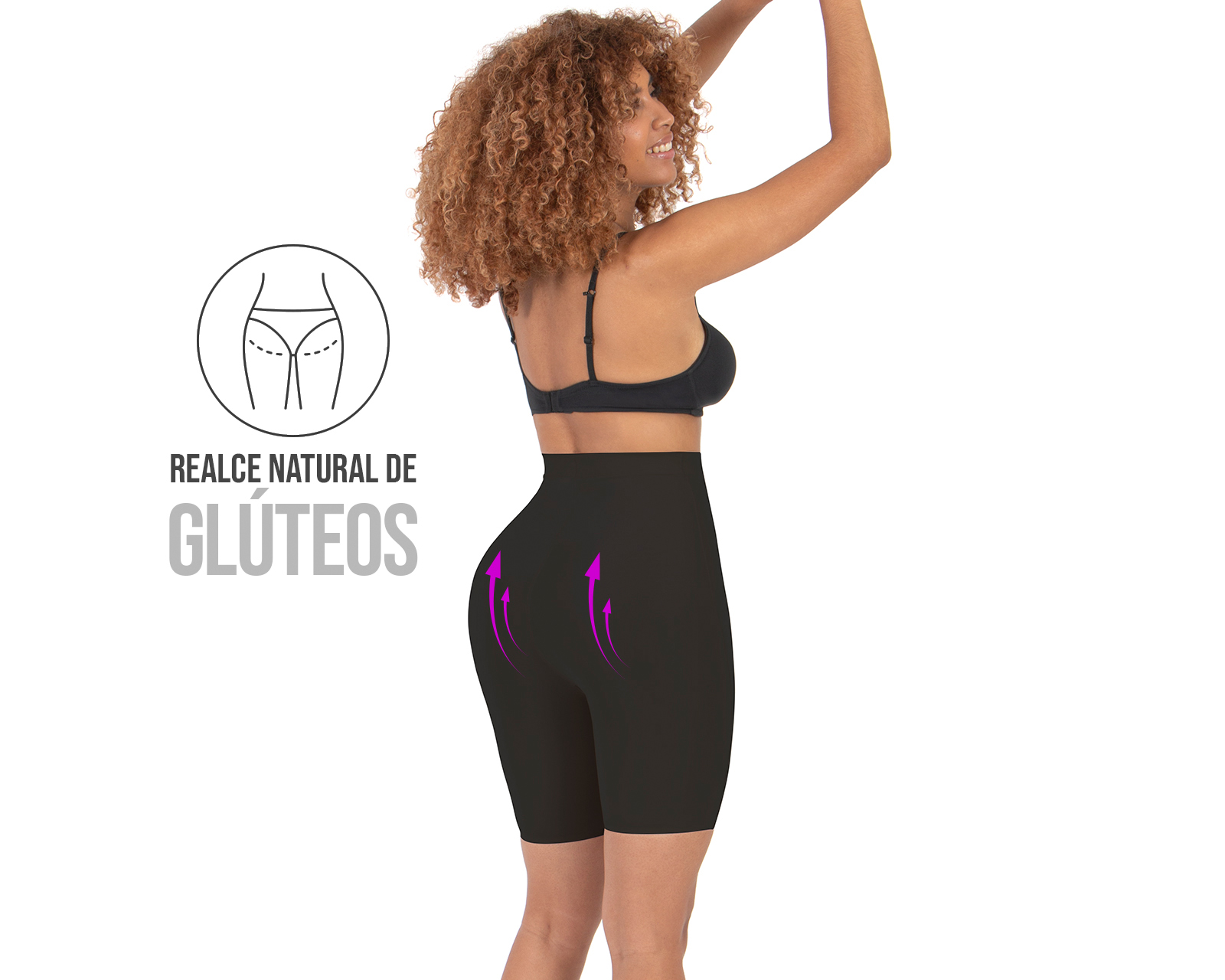Foto 2 | Foto 2 | Faja tipo Bóxer Shape & Care Mediana Compresión Negra para Mujer