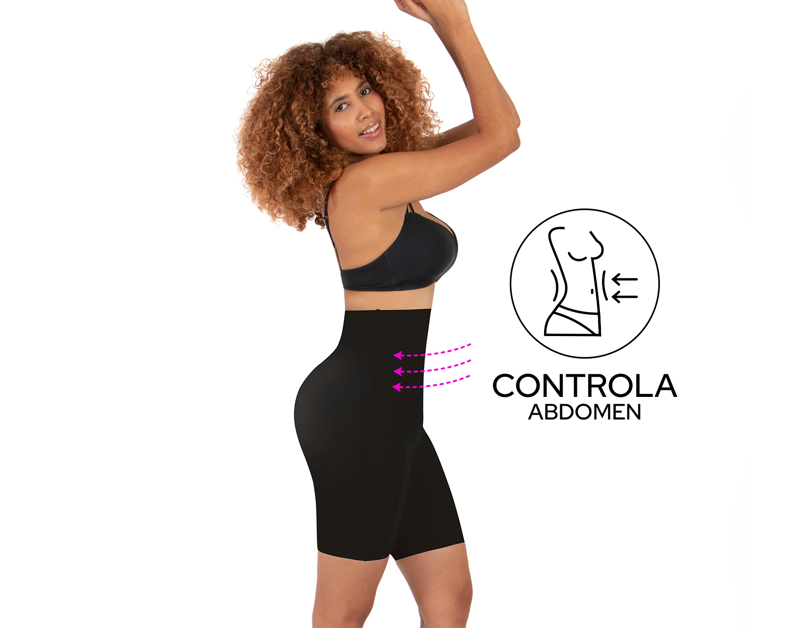 Foto 4 pulgar | Foto 3 | Faja tipo Bóxer Shape & Care Mediana Compresión Negra para Mujer