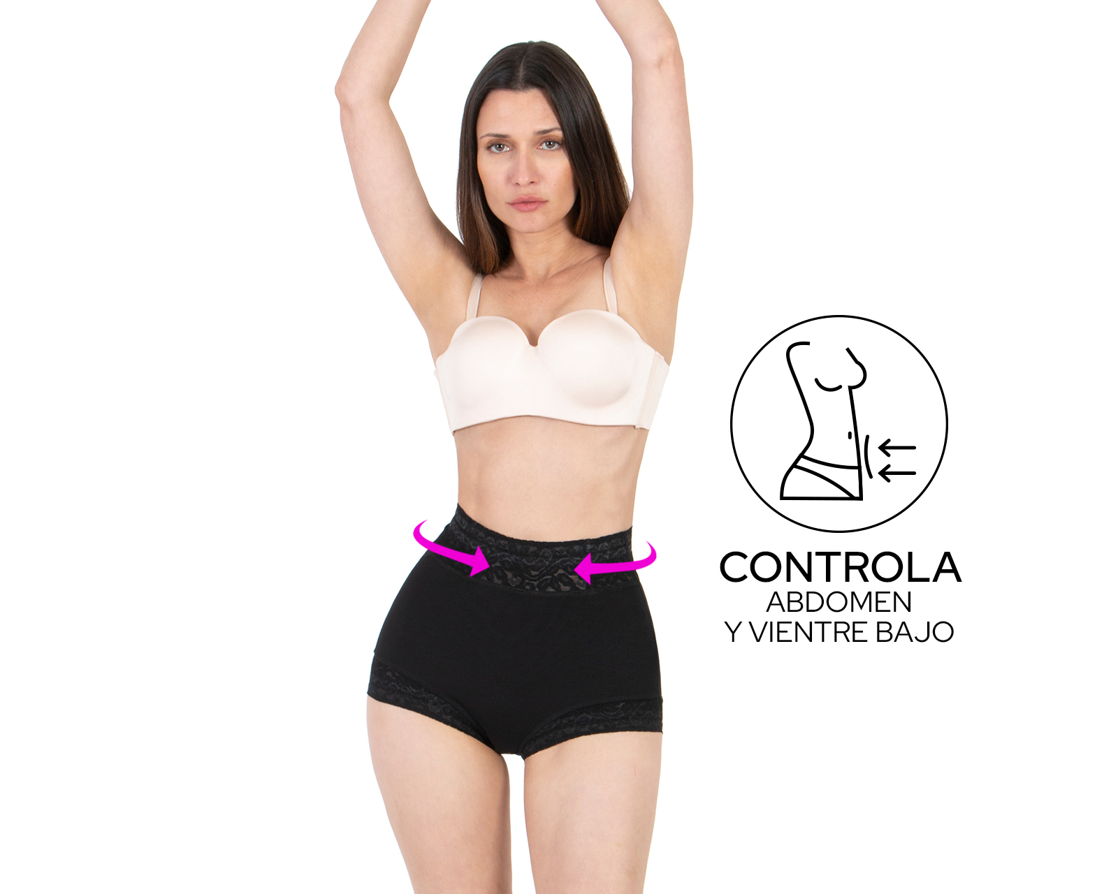 Foto 3 pulgar | Foto 2 | Faja tipo Bóxer Shape & Care Mediana Compresión con Encaje para Mujer