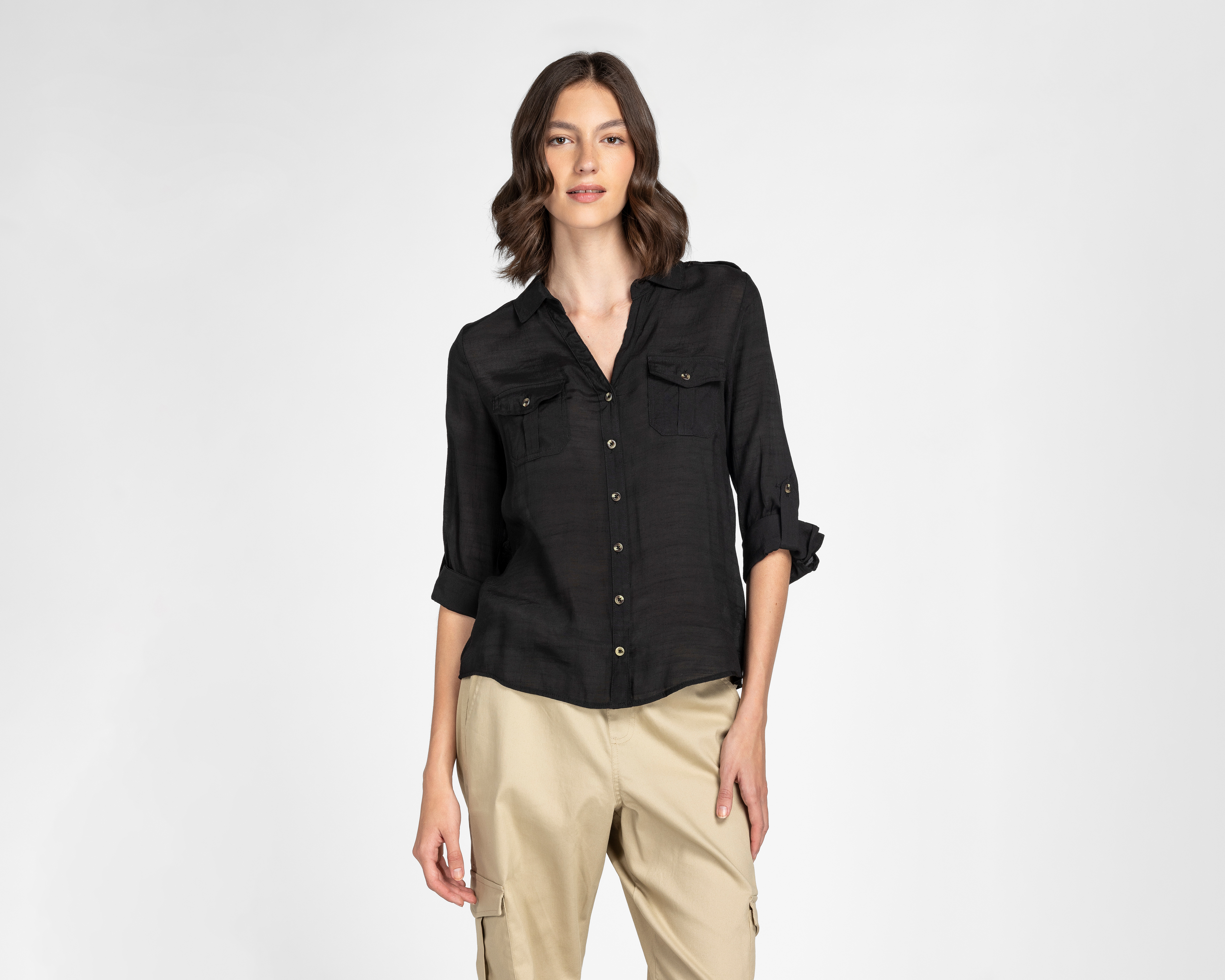 Foto 2 pulgar | Foto 1 | Blusa Refill Cuello V para Mujer