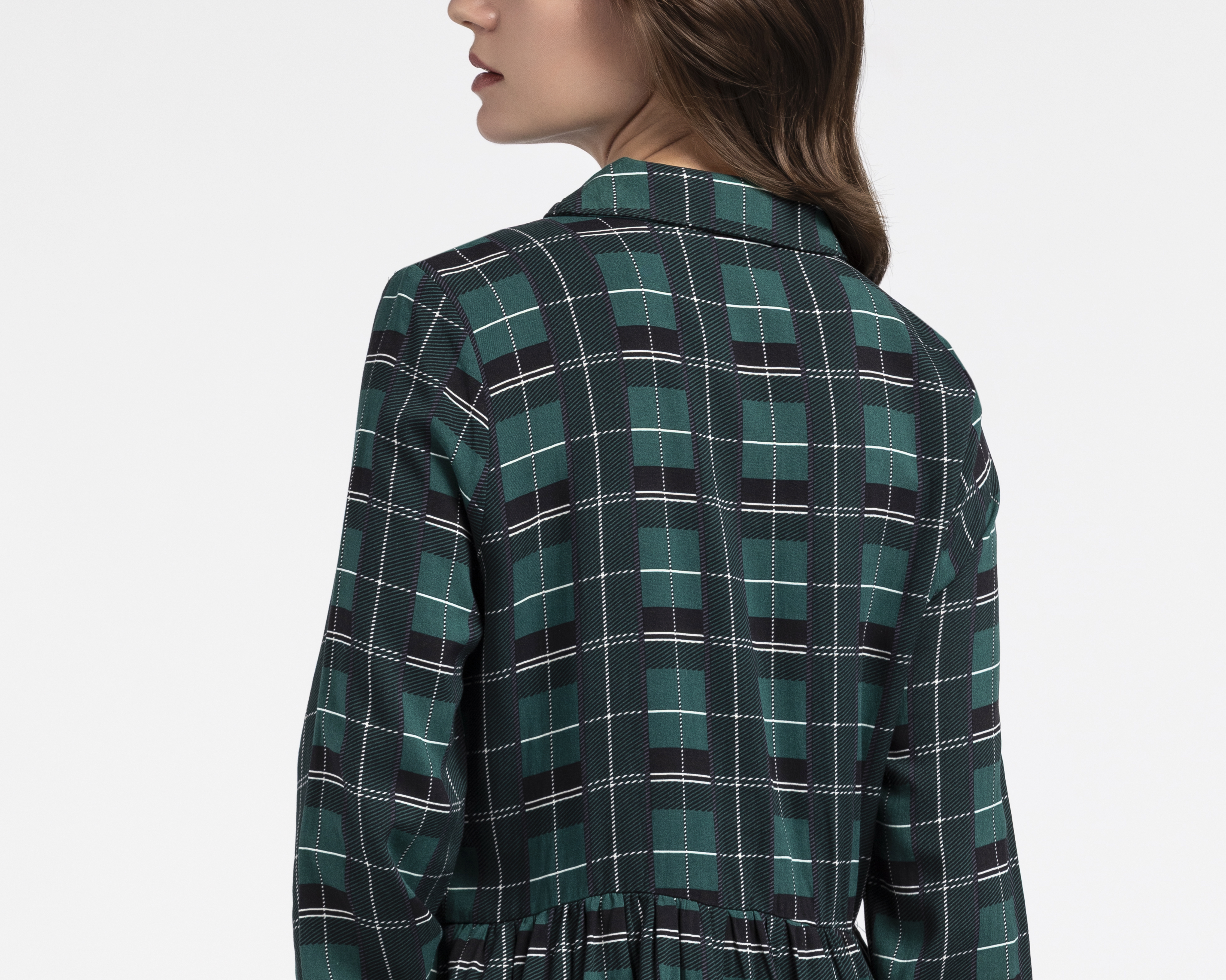 Foto 5 | Foto 5 | Vestido Casual Refill Corto Verde a Cuadros para Mujer