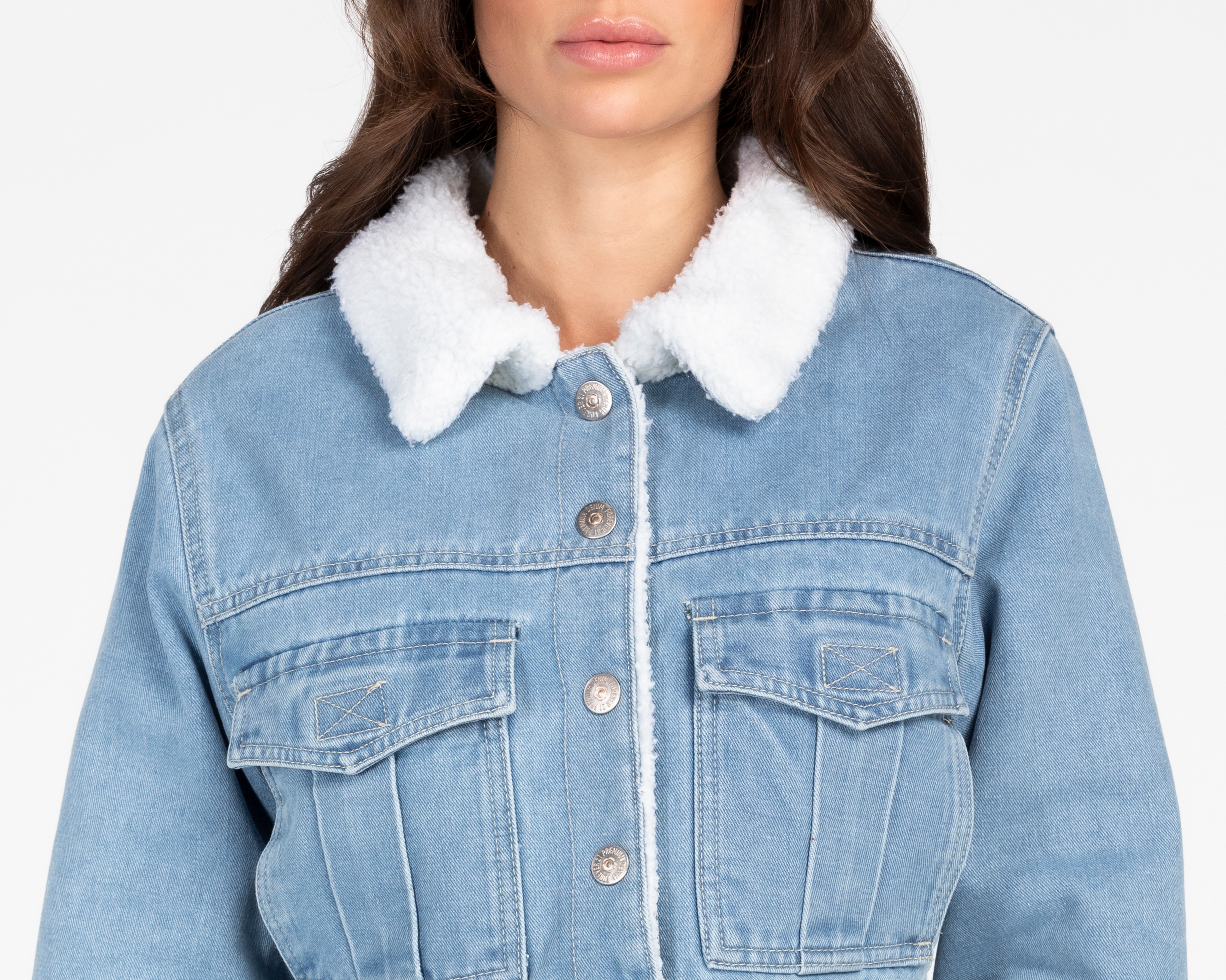 Foto 5 pulgar | Foto 4 | Chamarra de Mezclilla con Cuello Aborregado Forever 21 para Mujer