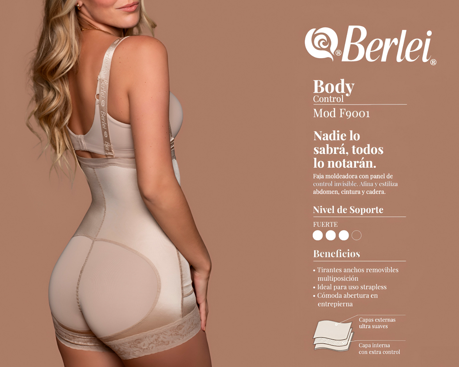 Foto 5 pulgar | Foto 4 | Body con Control Berlei Negro para Mujer