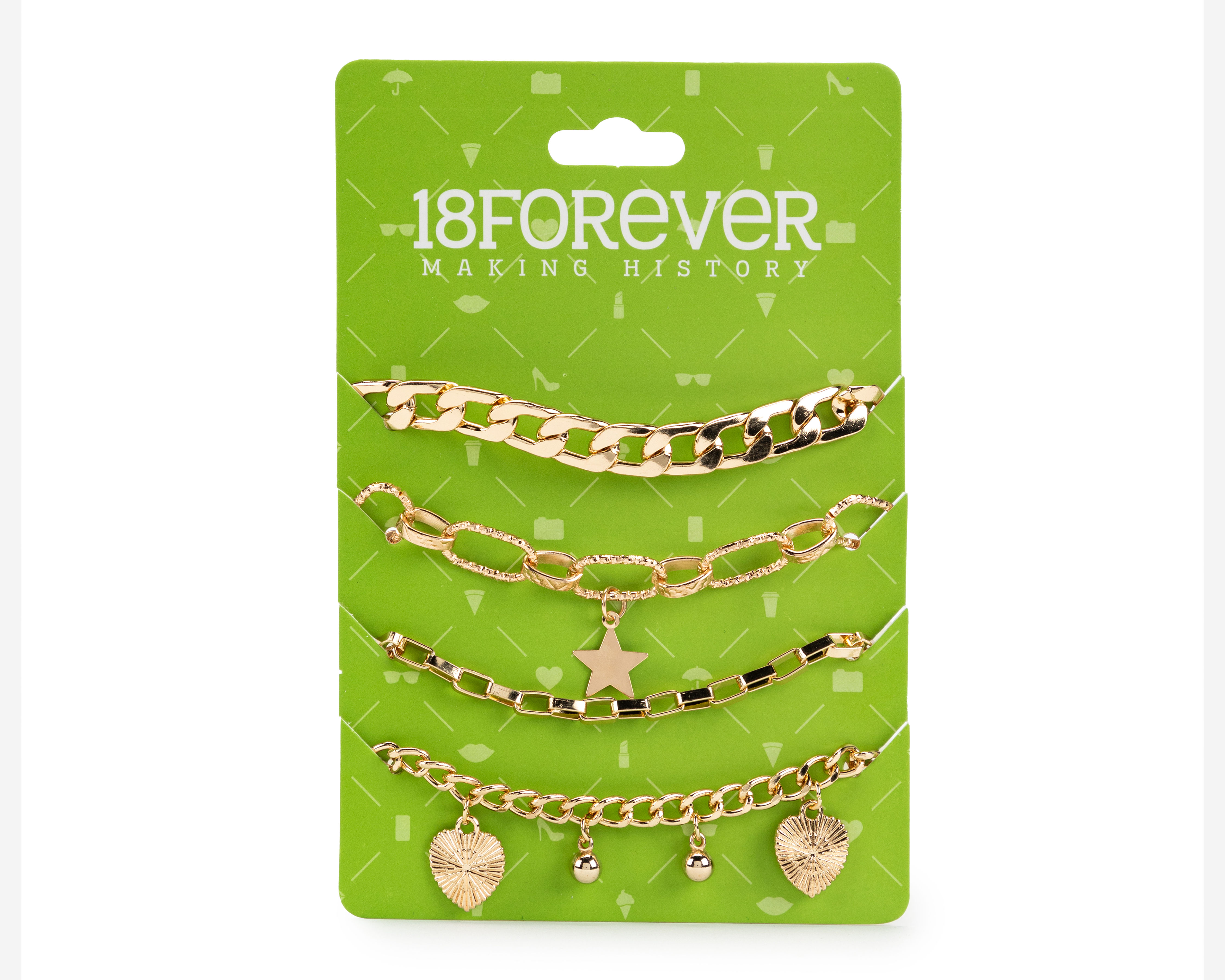 Foto 2 pulgar | Foto 1 | Pulsera de Bisutería Fina 18 Forever 4 Piezas