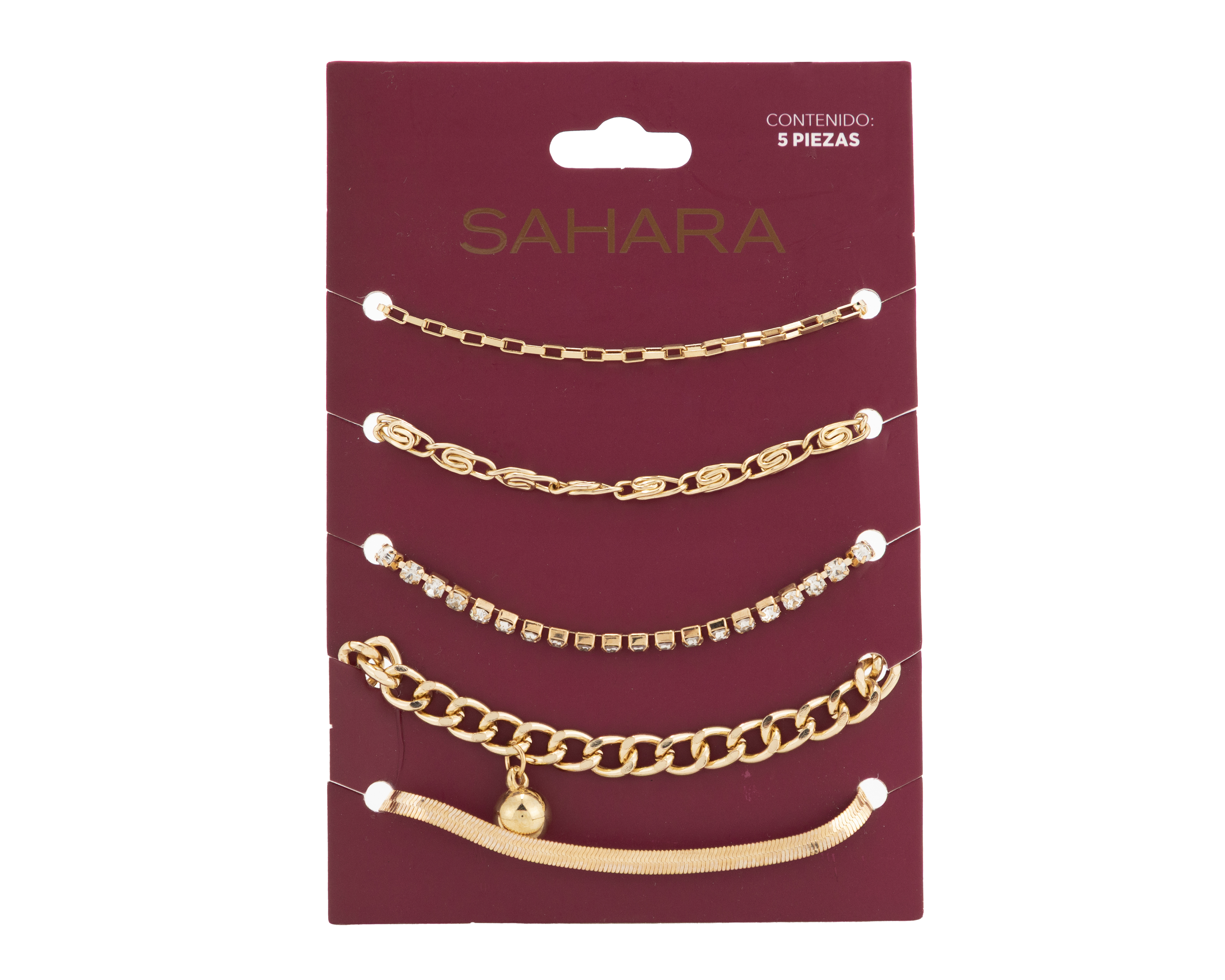 Foto 2 pulgar | Foto 1 | Pulsera de Bisutería Fina Sahara 5 Piezas