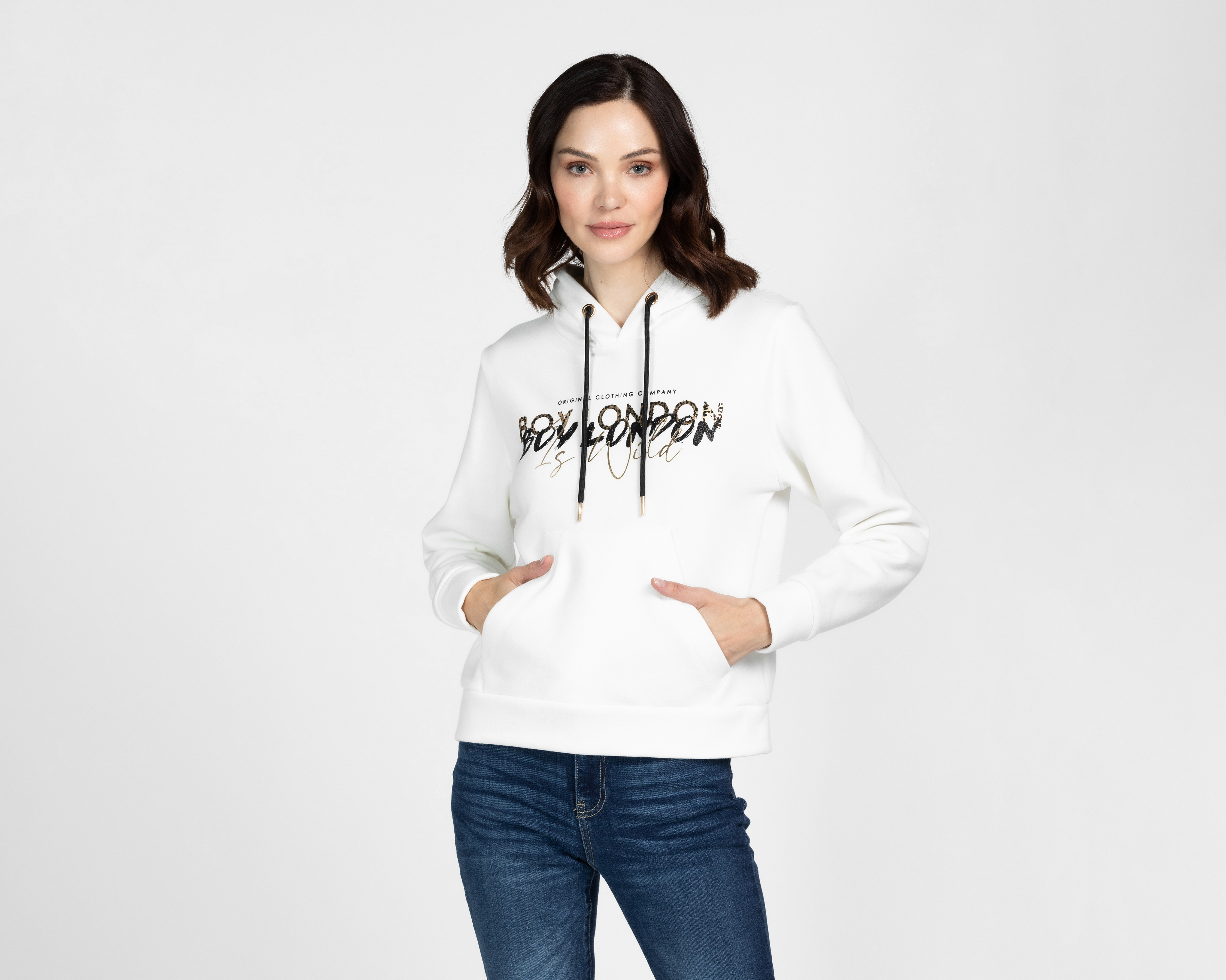 Foto 2 pulgar | Foto 1 | Sudadera con Capucha Boy London para Mujer