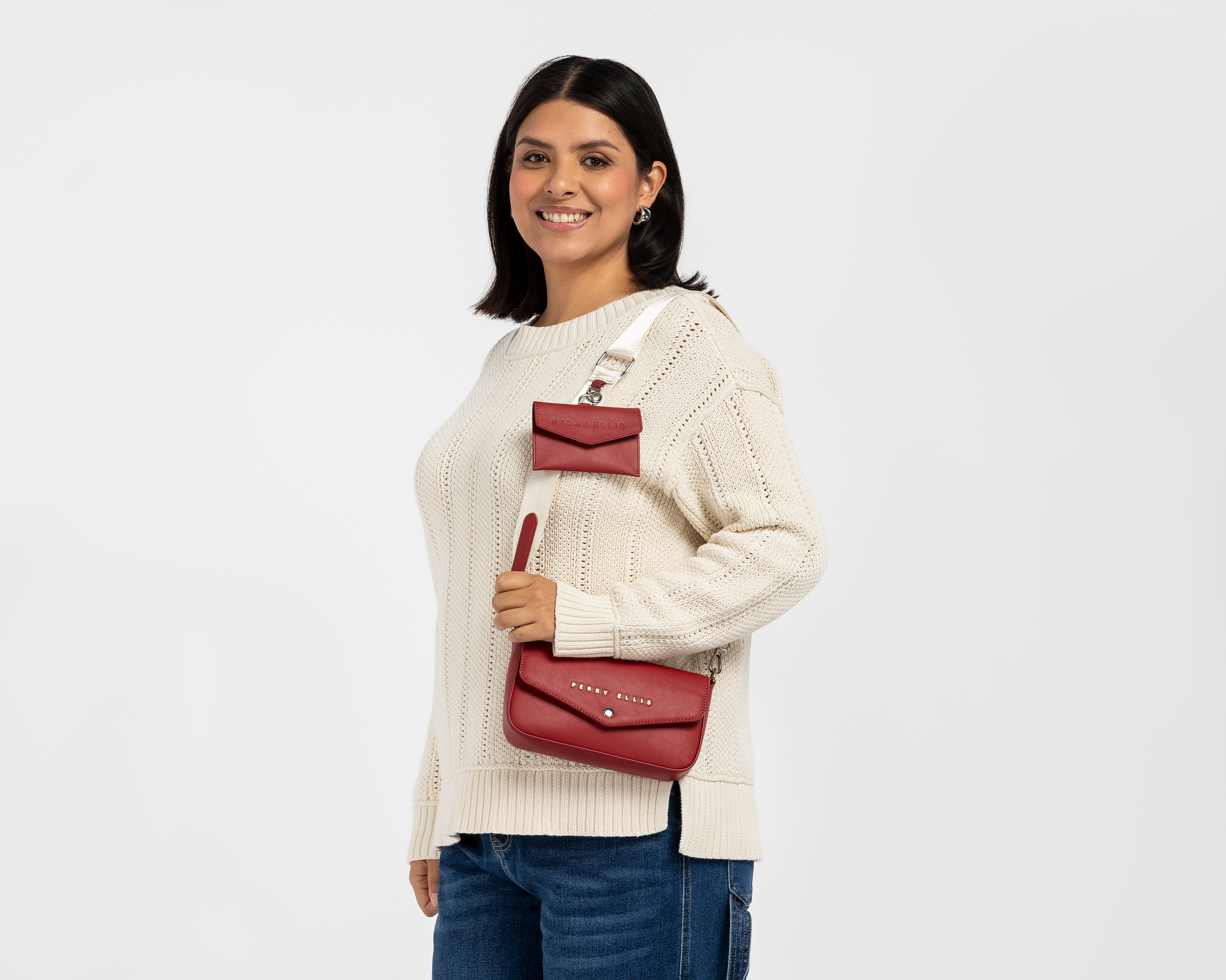 Foto 8 pulgar | Foto 7 | Bolsa Cruzada Perry Ellis con Monedero