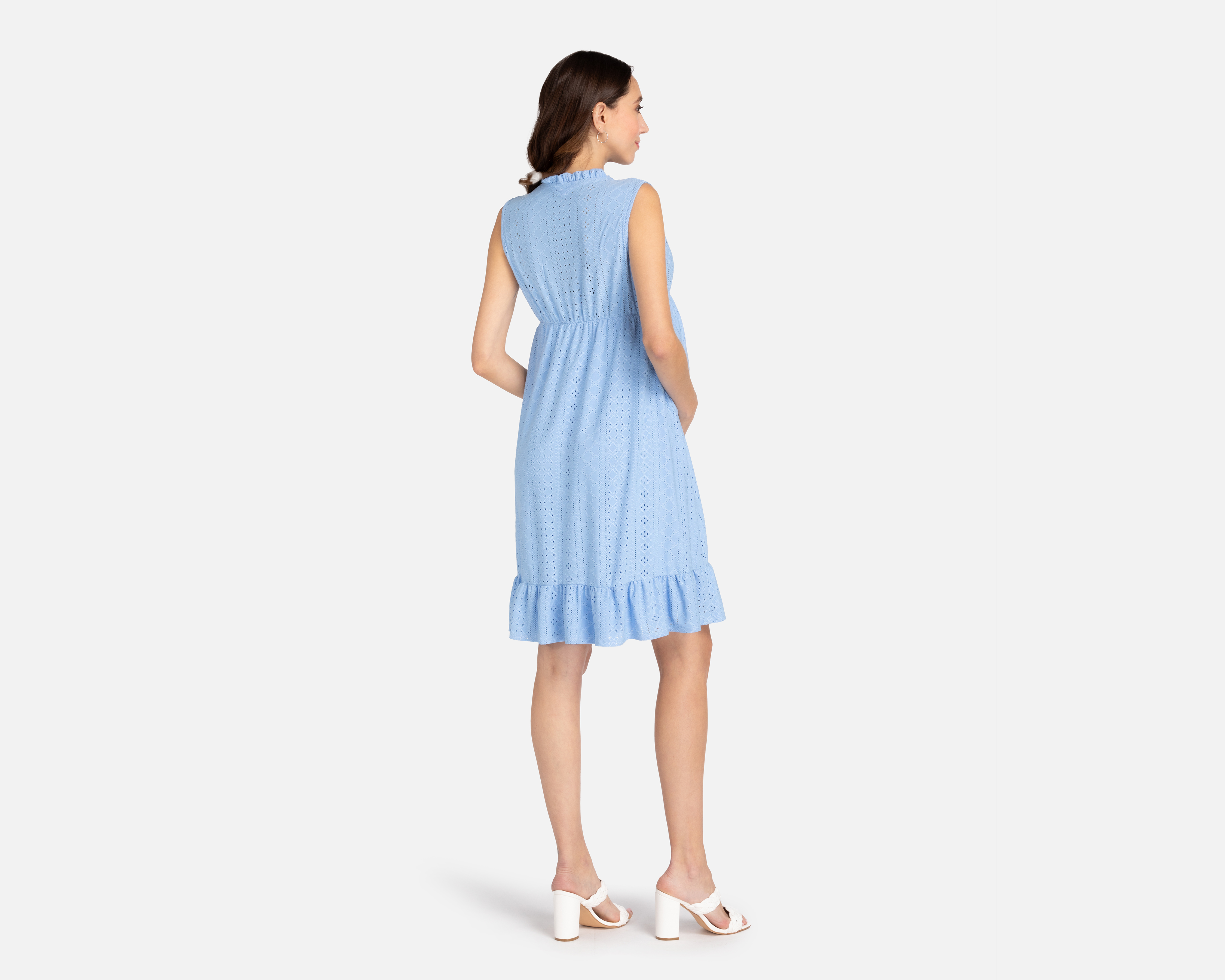 Foto 4 pulgar | Foto 3 | Vestido Mamá Bella Casual sin Mangas Azul