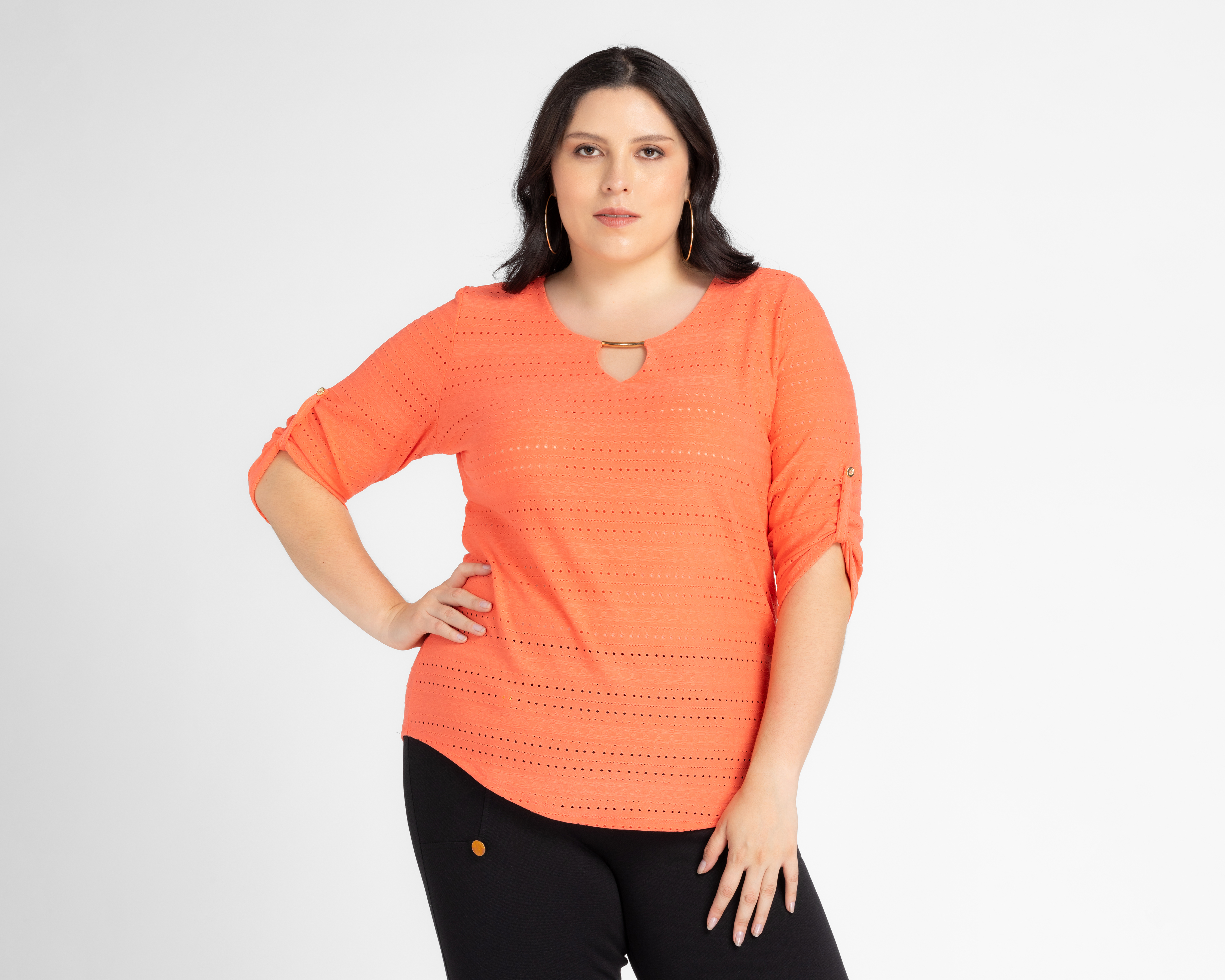 Foto 1 | Foto 1 | Blusa Lady Sun Manga 3/4 Coral