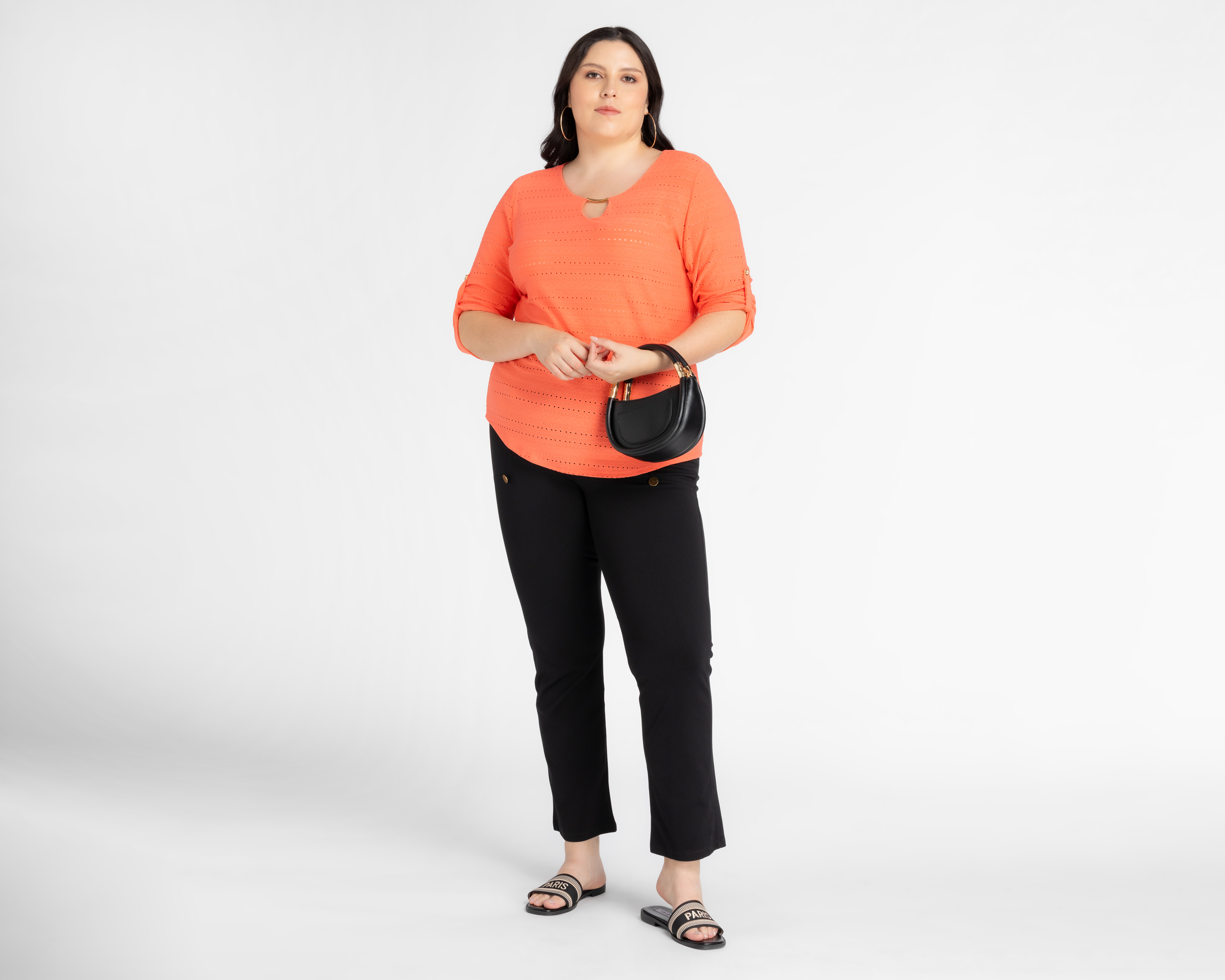 Foto 3 | Foto 2 | Blusa Lady Sun Manga 3/4 Coral