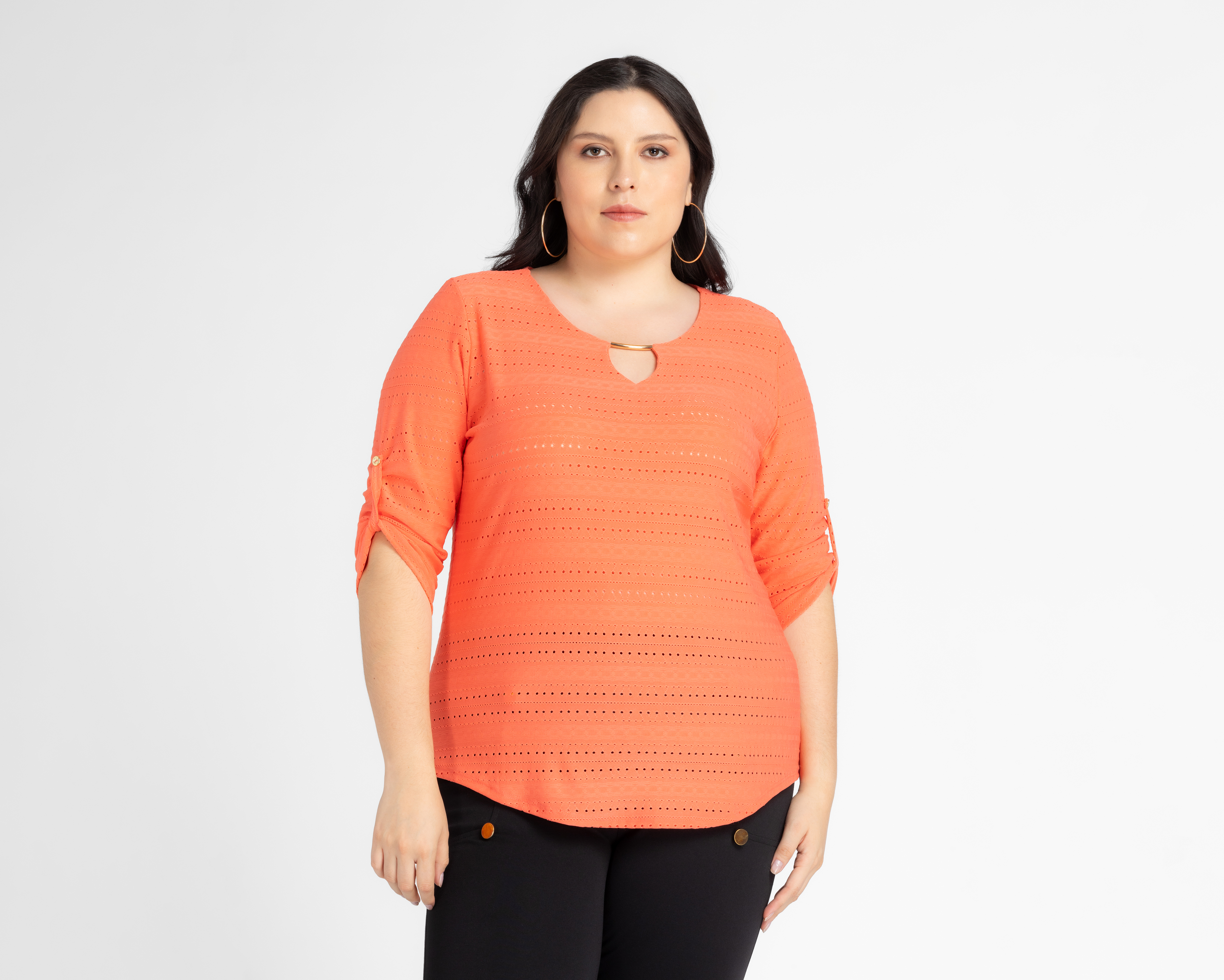 Foto 5 | Foto 4 | Blusa Lady Sun Manga 3/4 Coral