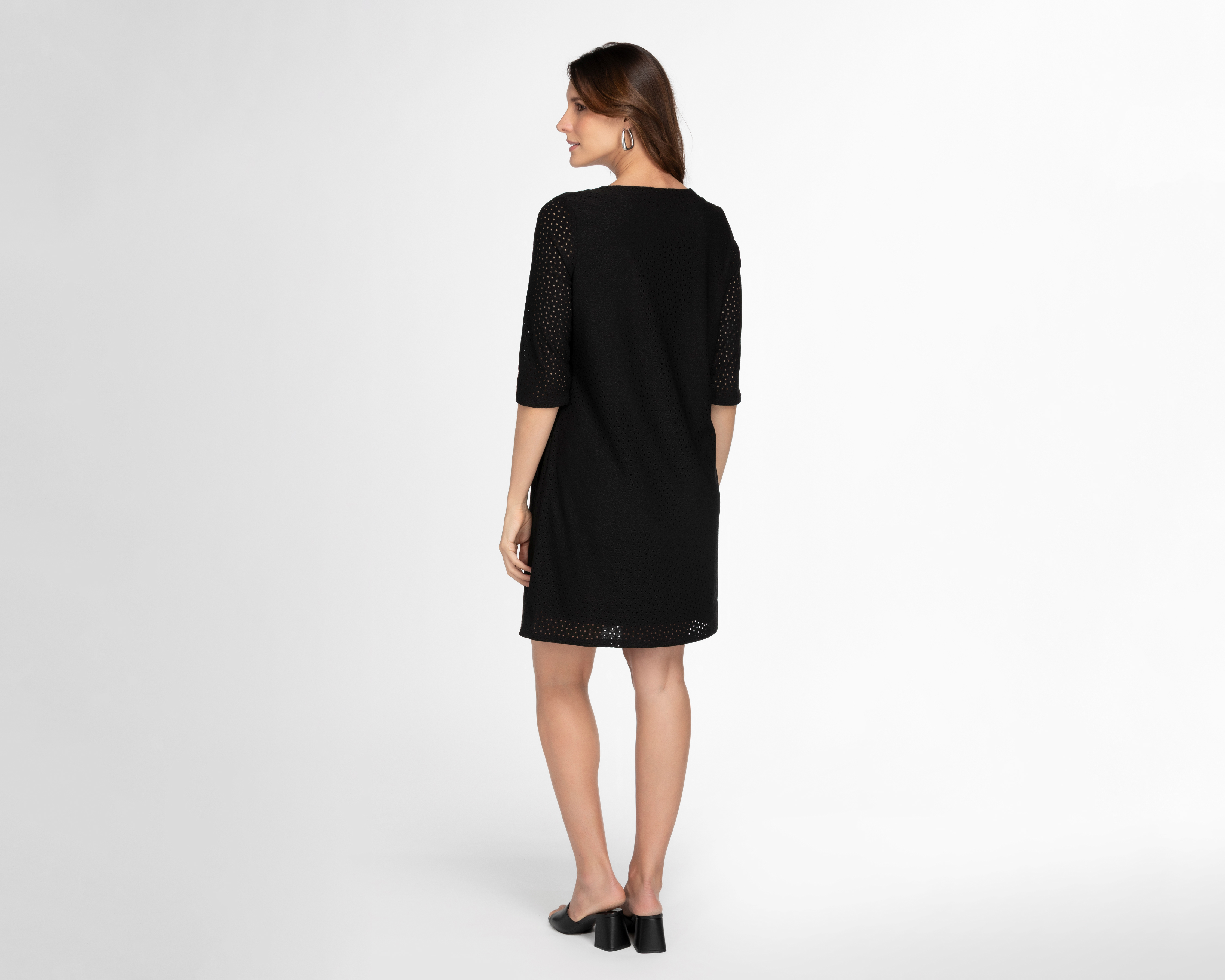 Foto 4 pulgar | Foto 3 | Vestido Casual Sahara Negro Escote V con Collar