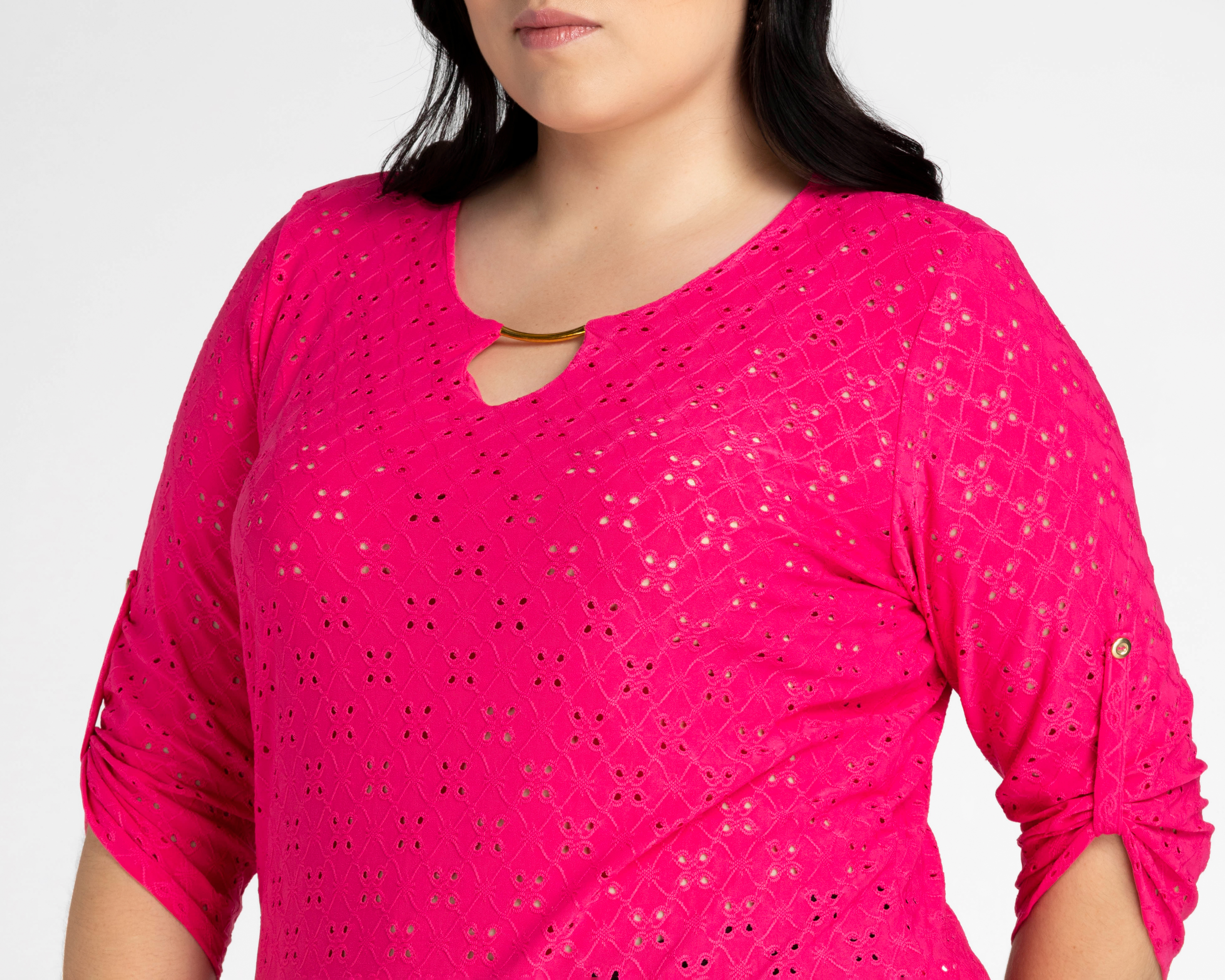 Foto 5 pulgar | Foto 4 | Blusa Lady Sun Manga 3/4 Fucsia