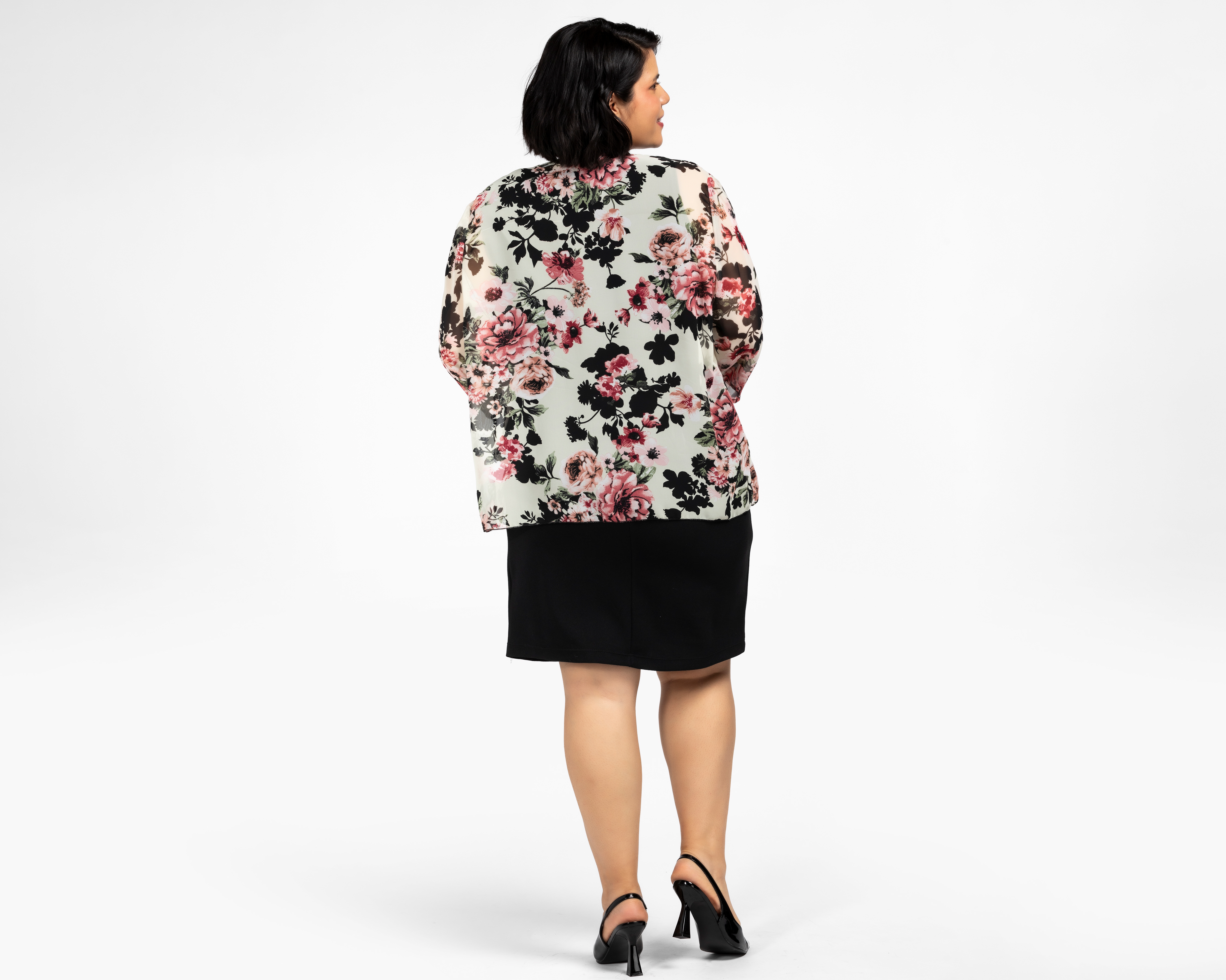 Foto 4 pulgar | Foto 3 | Vestido Formal Lady Sun Negro Cuello Redondo para Mujer