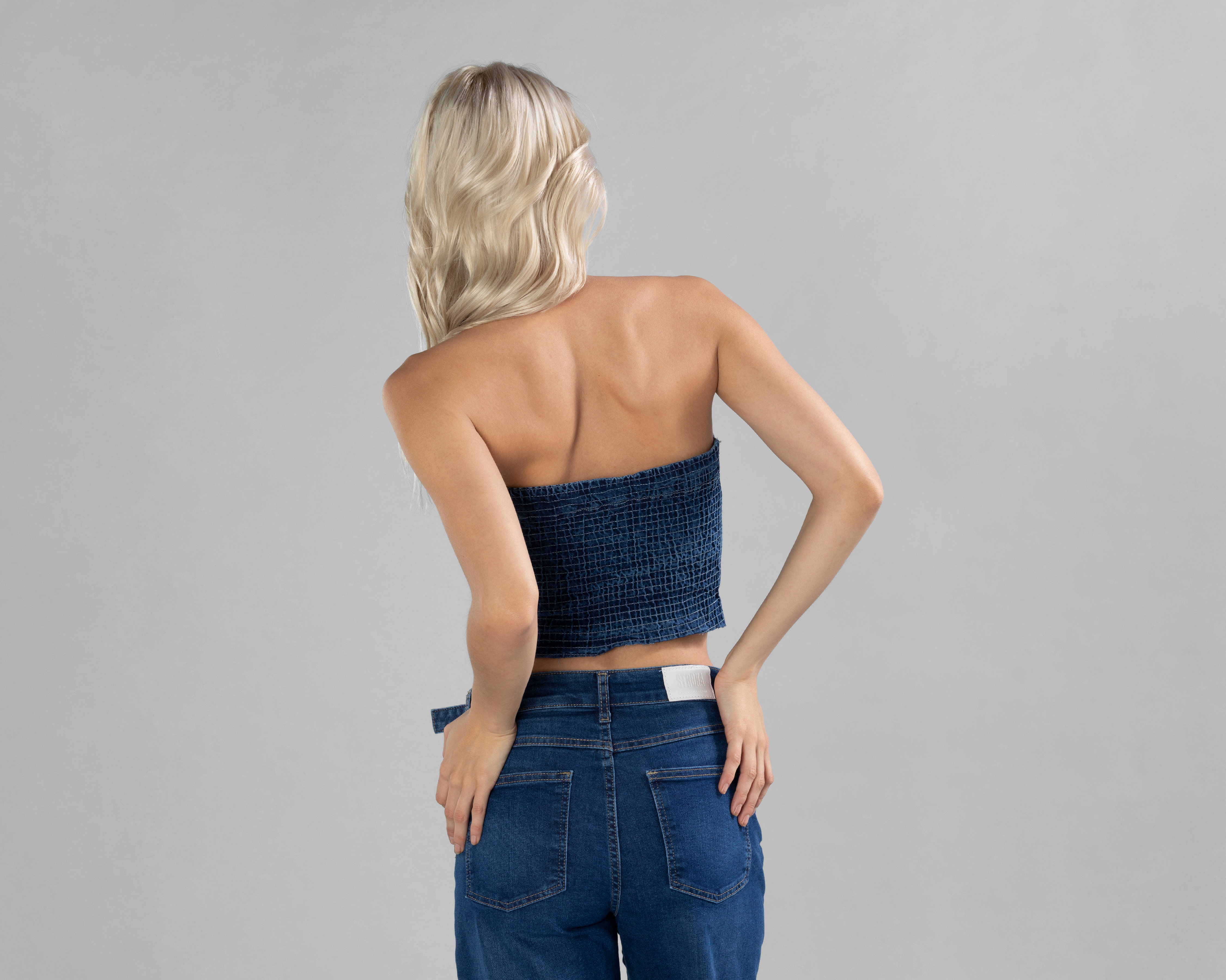 Foto 3 | Foto 3 | Crop Top Strona de Mezclilla para Mujer