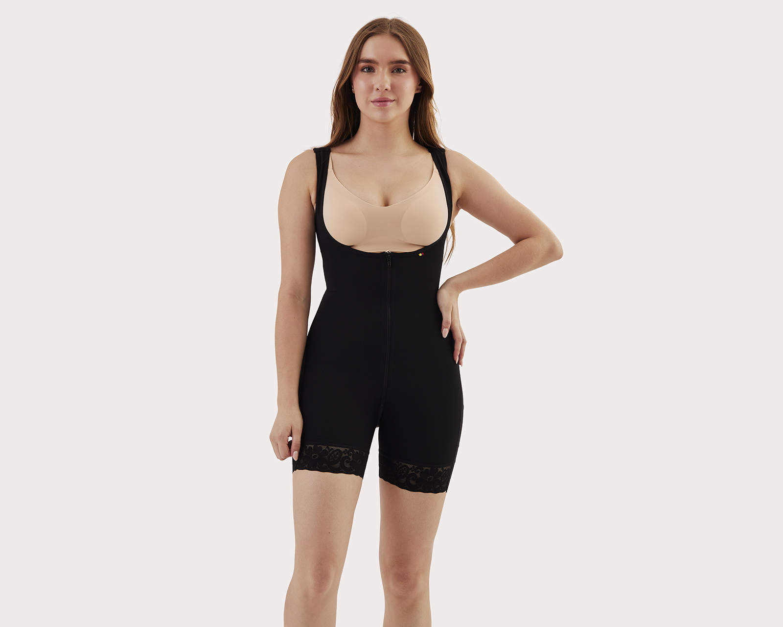 Body Bóxer Lanude con Encaje para Mujer