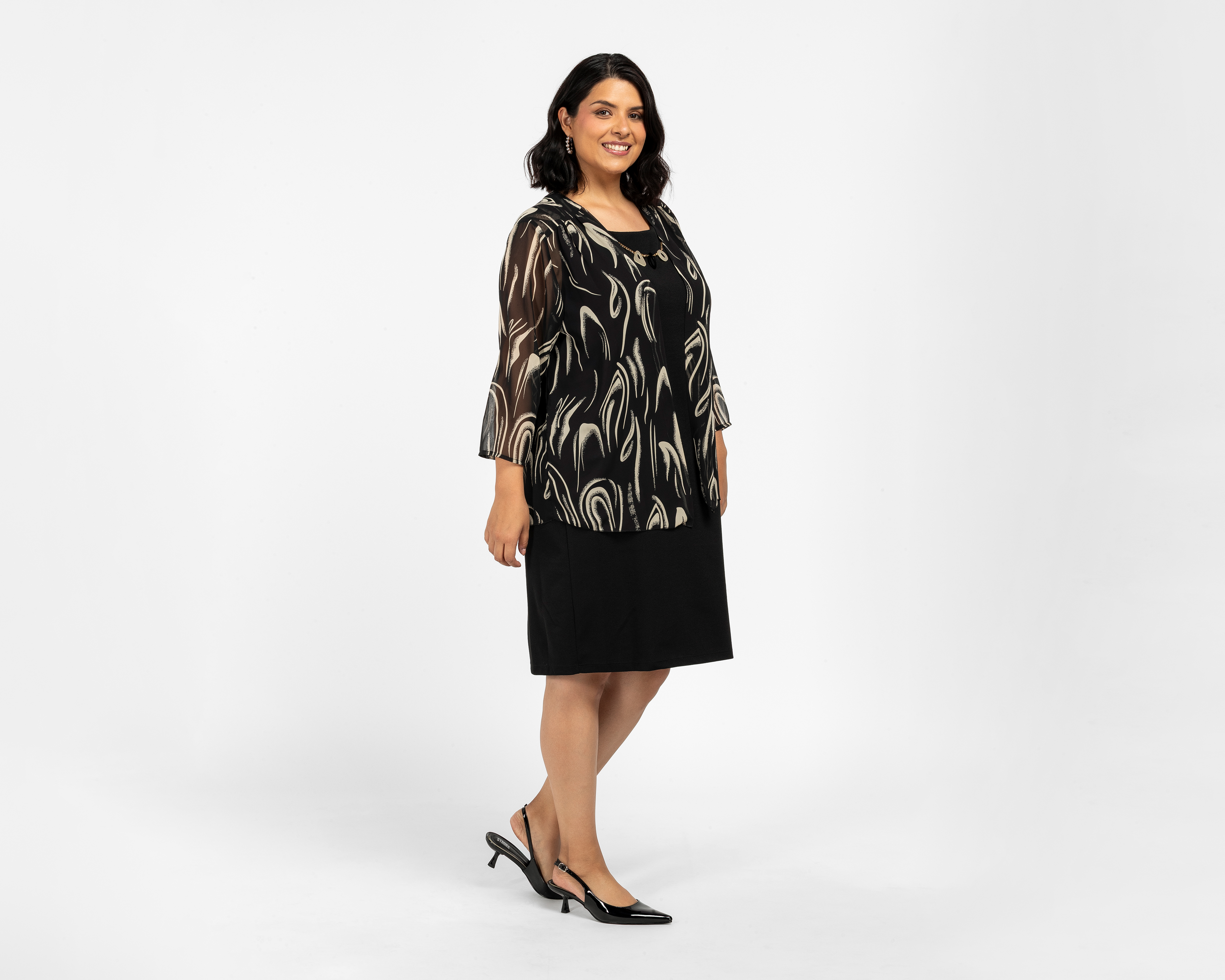 Vestido Formal Lady Sun Negro con Ensamble para Mujer