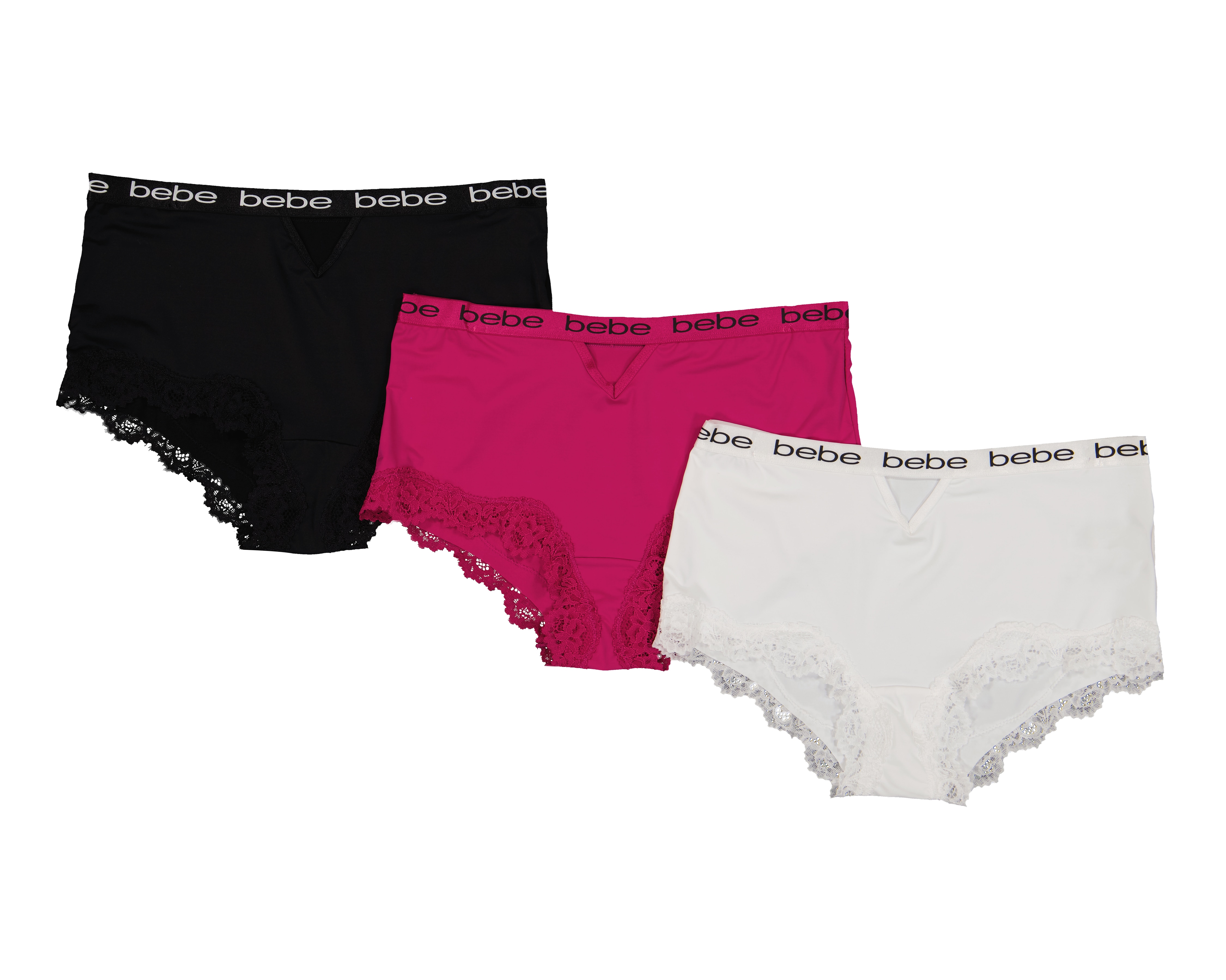 Bóxer con Encaje Bebe para Mujer 3 Piezas