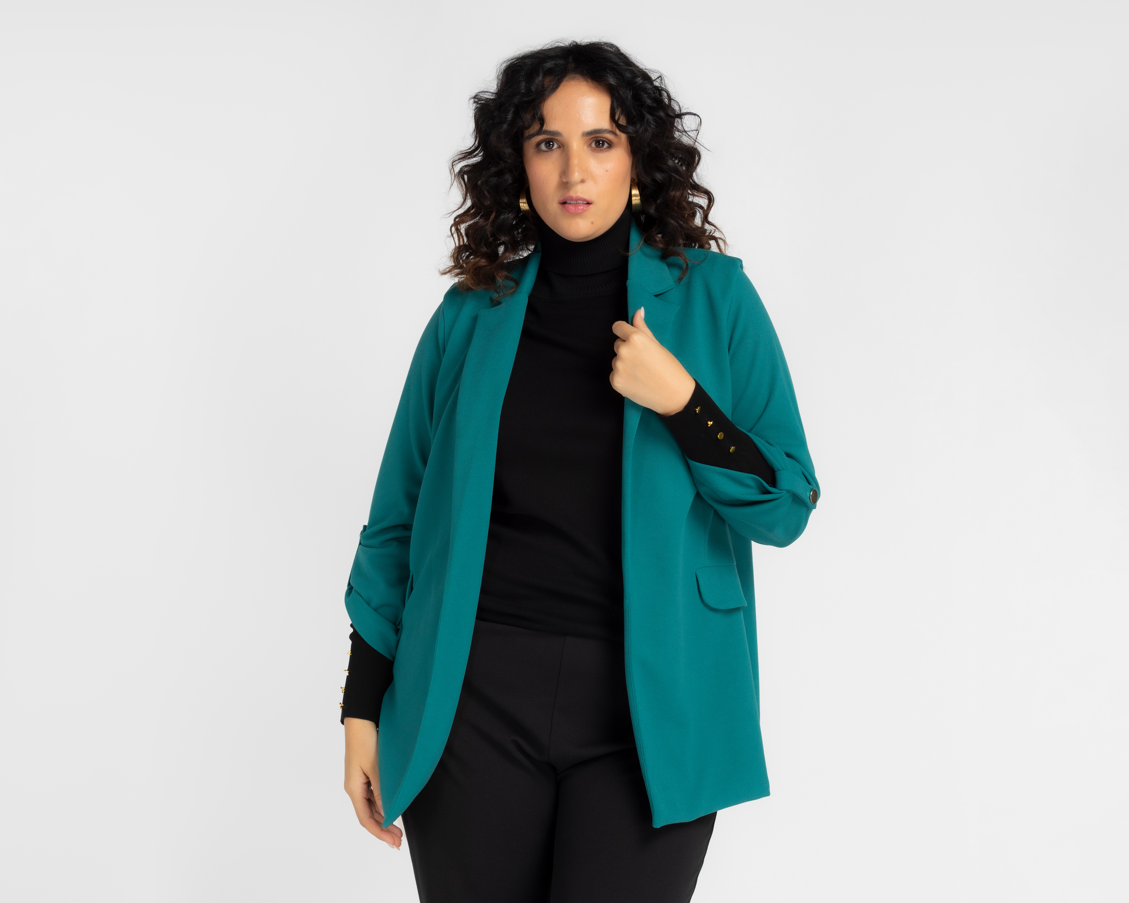 Foto 5 pulgar | Foto 4 | Blazer Verde Sahara para Mujer
