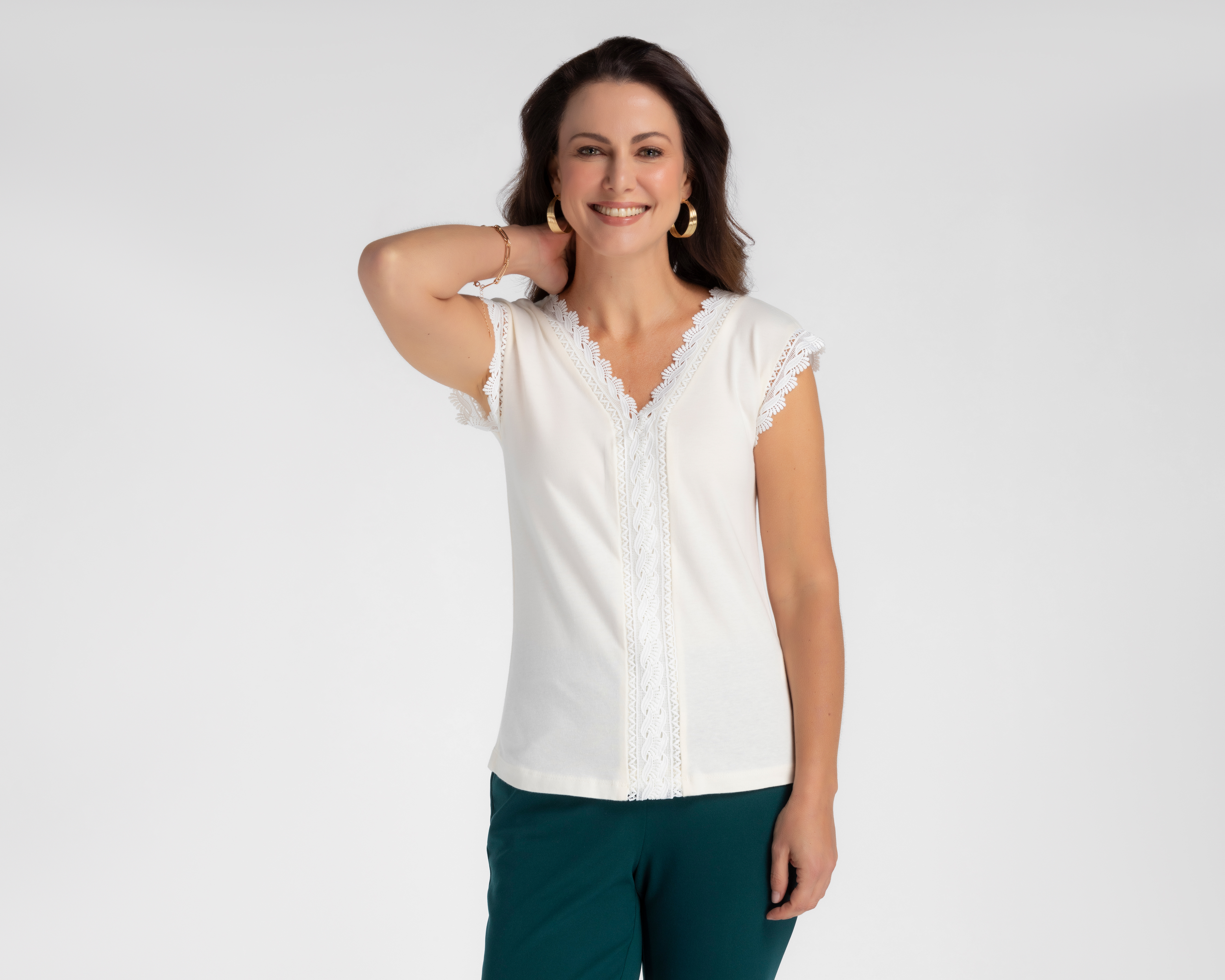 Foto 2 pulgar | Foto 1 | Blusa Sahara Manga Corta para Mujer