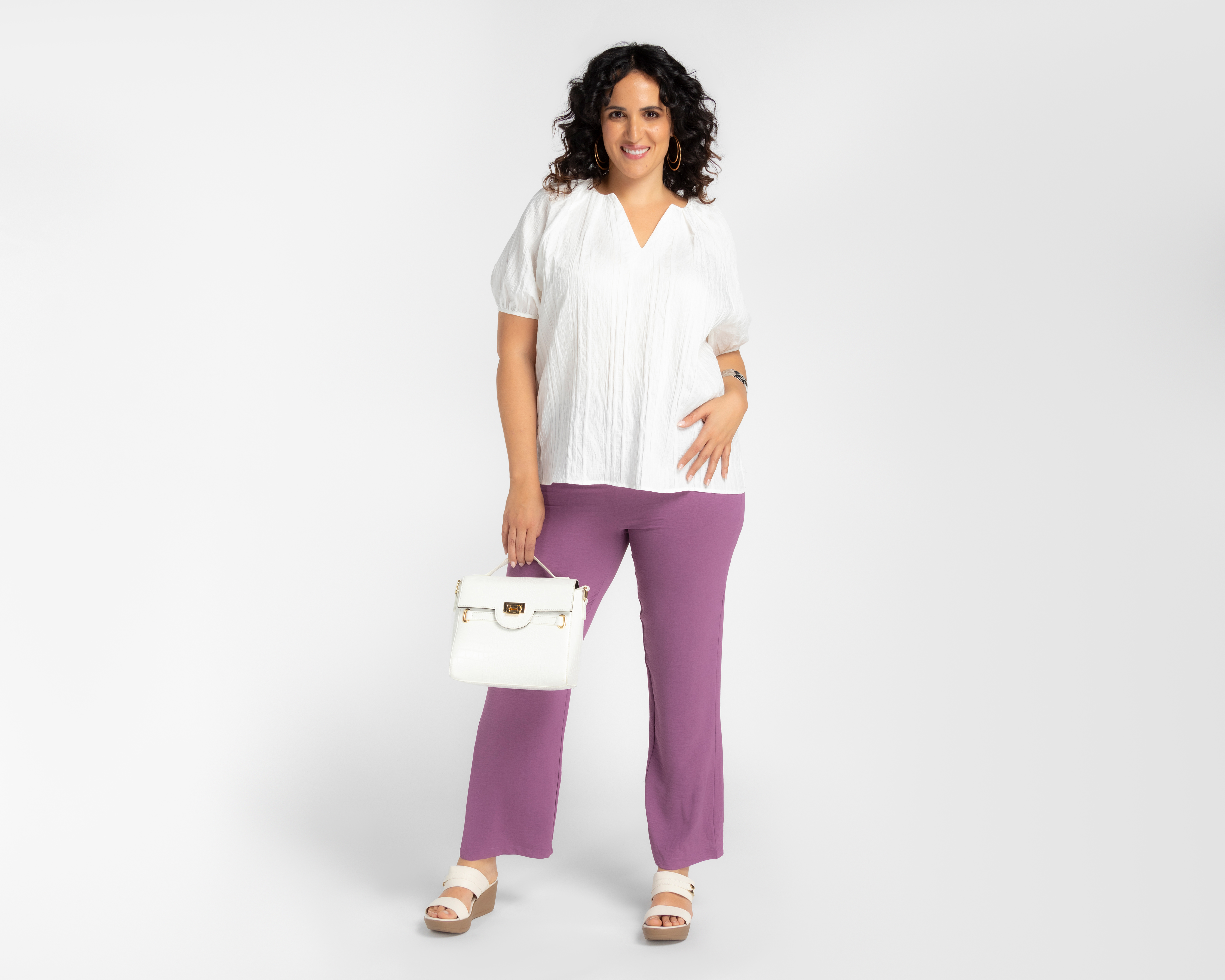 Foto 3 pulgar | Foto 2 | Pantalón de Vestir Sahara Morado para Mujer