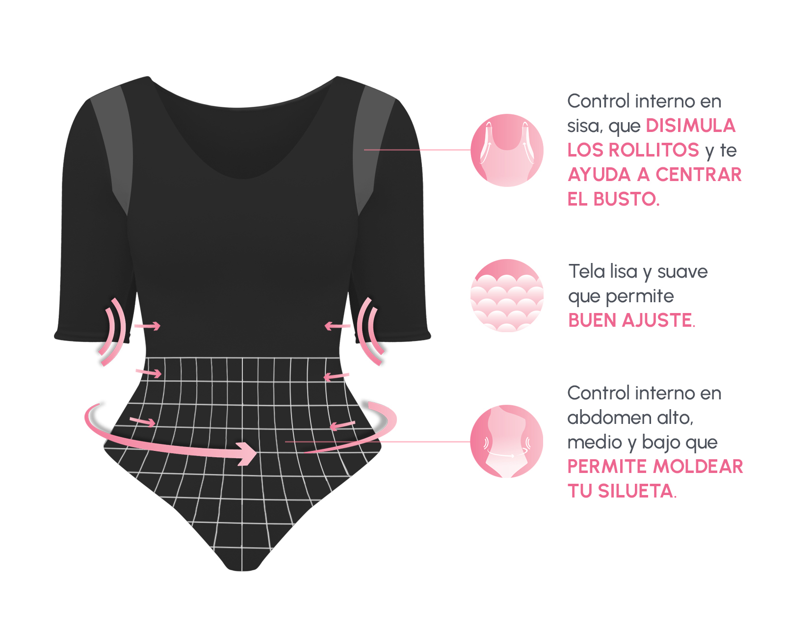 Foto 4 pulgar | Foto 3 | Body con Control Bella Confidence Escote Profundo para Mujer