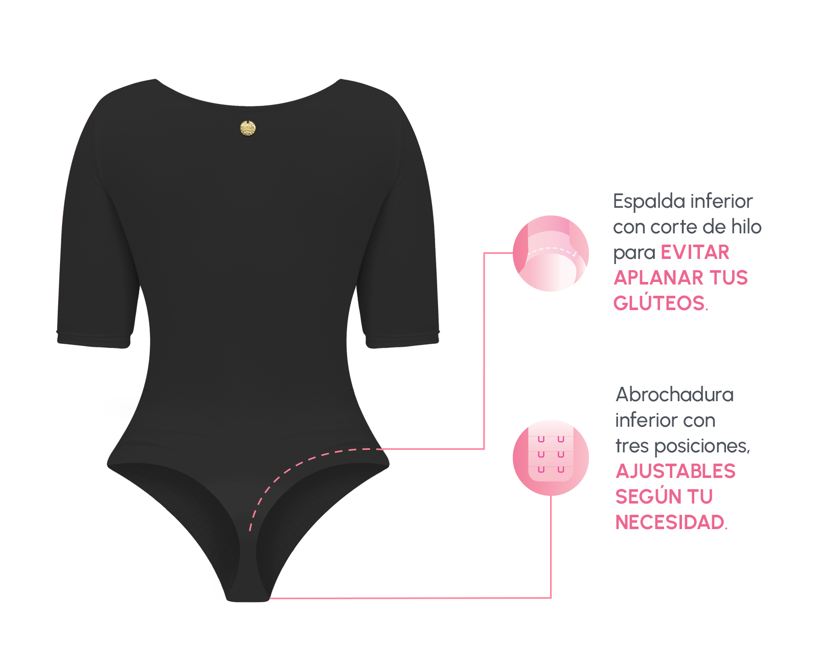 Foto 5 pulgar | Foto 4 | Body con Control Bella Confidence Escote Profundo para Mujer