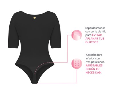 Foto 4 | Foto 4 | Body con Control Bella Confidence Escote Profundo para Mujer