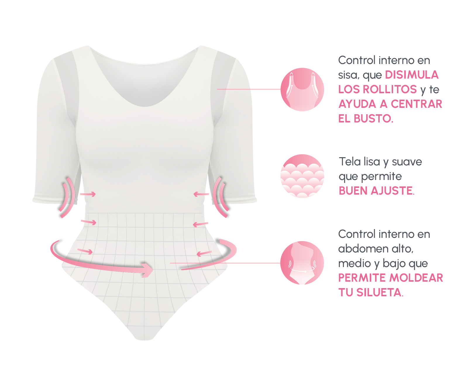 Foto 3 | Foto 3 | Body con Control Bella Confidence Escote Profundo para Mujer