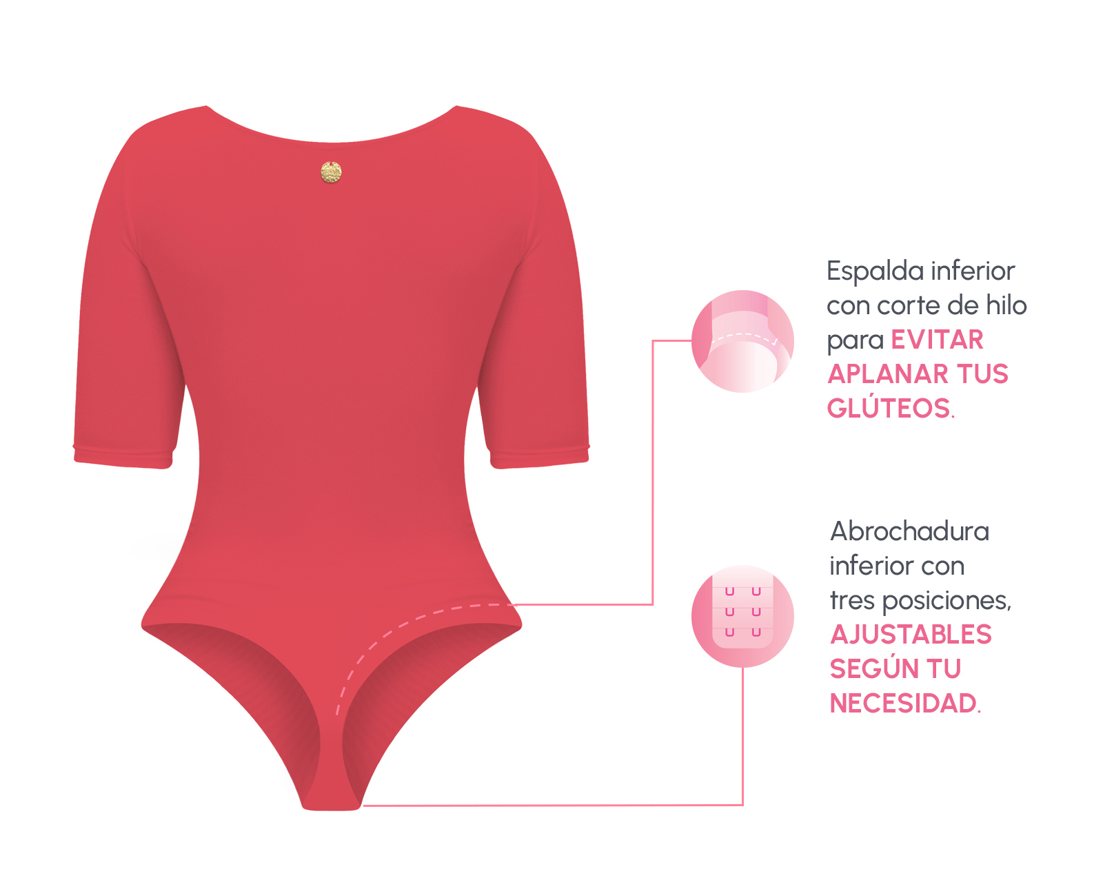 Foto 5 pulgar | Foto 4 | Body con Control Bella Confidence Escote Profundo para Mujer