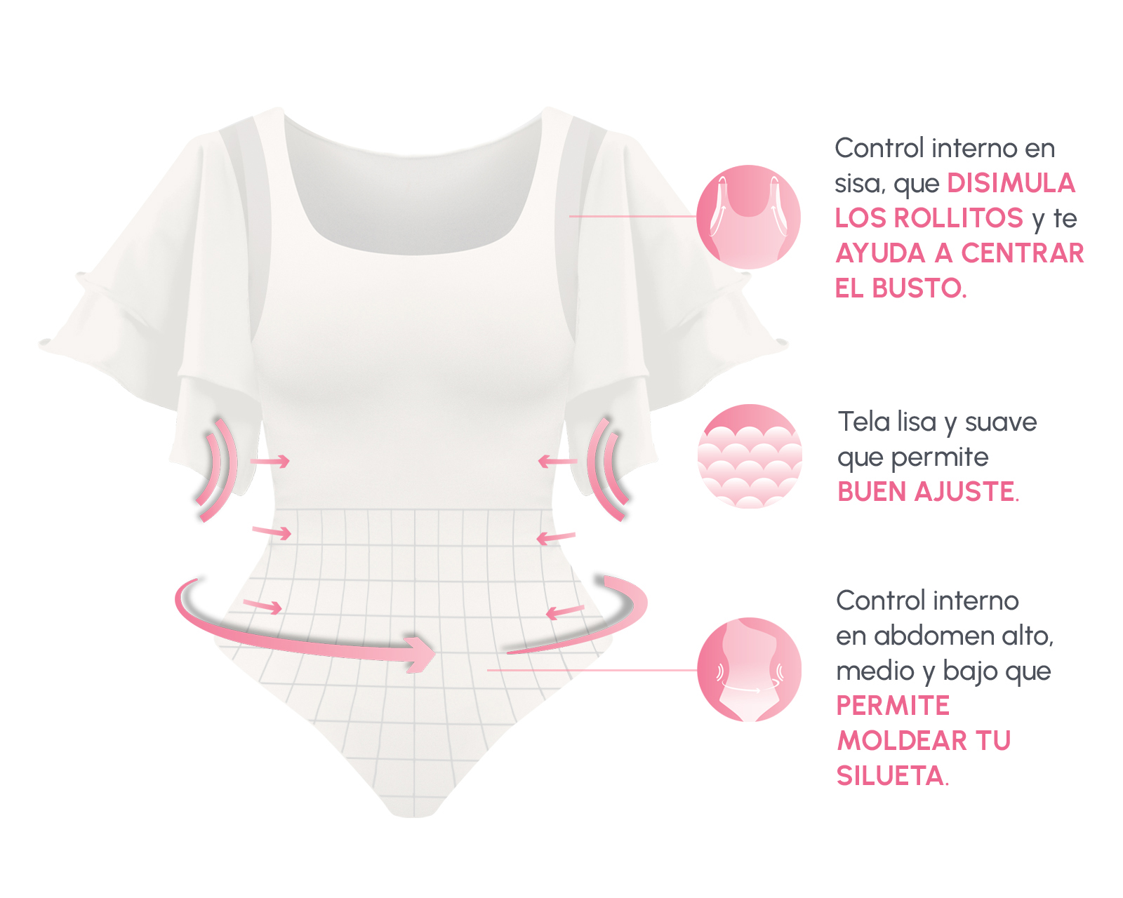 Foto 4 pulgar | Foto 3 | Body con Control Bella Confidence Manga Mariposa para Mujer