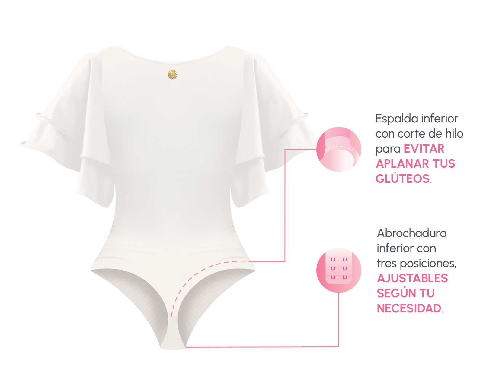 Foto 5 pulgar | Foto 4 | Body con Control Bella Confidence Manga Mariposa para Mujer