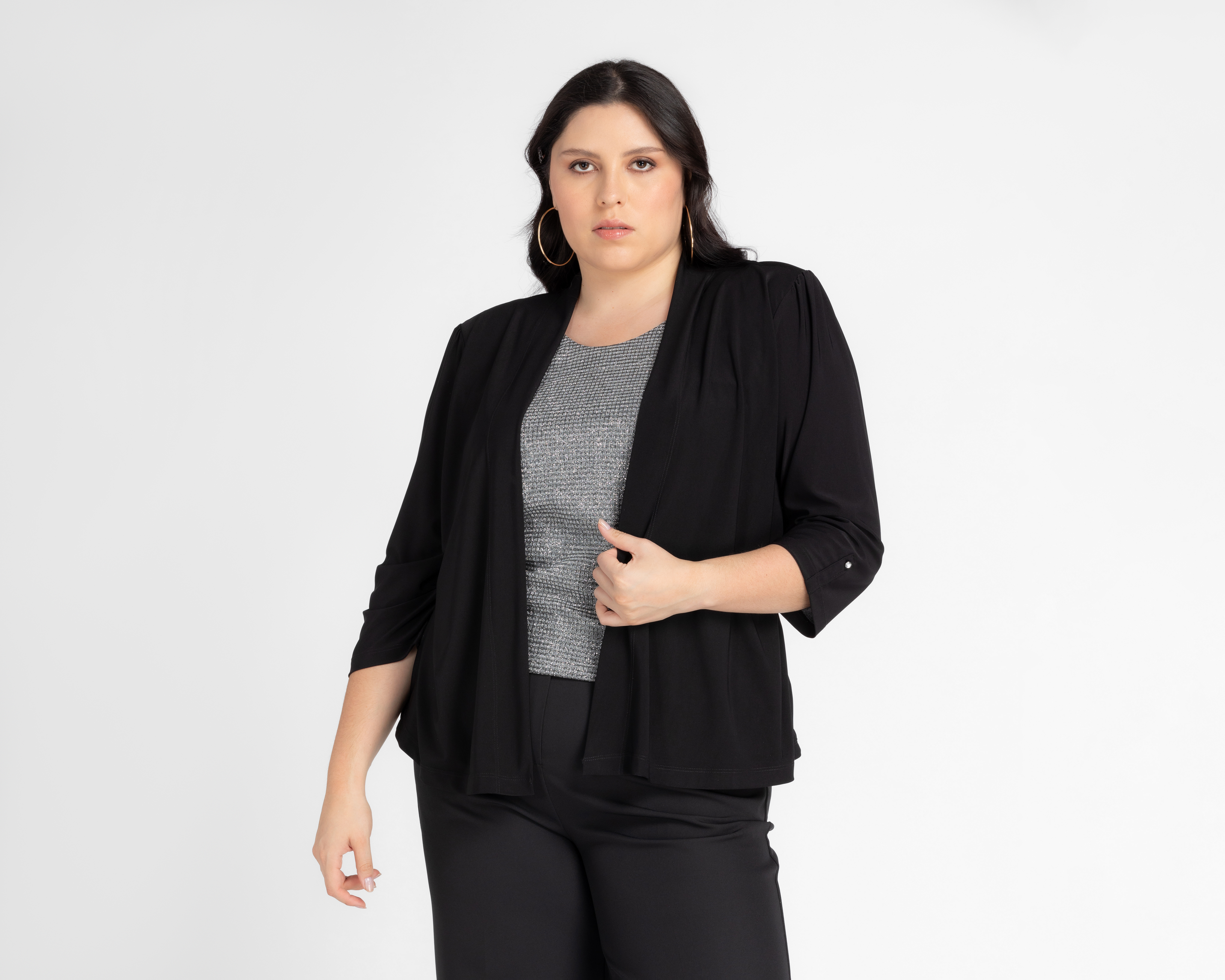 Foto 2 pulgar | Foto 1 | Blusa Lady Sun Manga Larga Negra