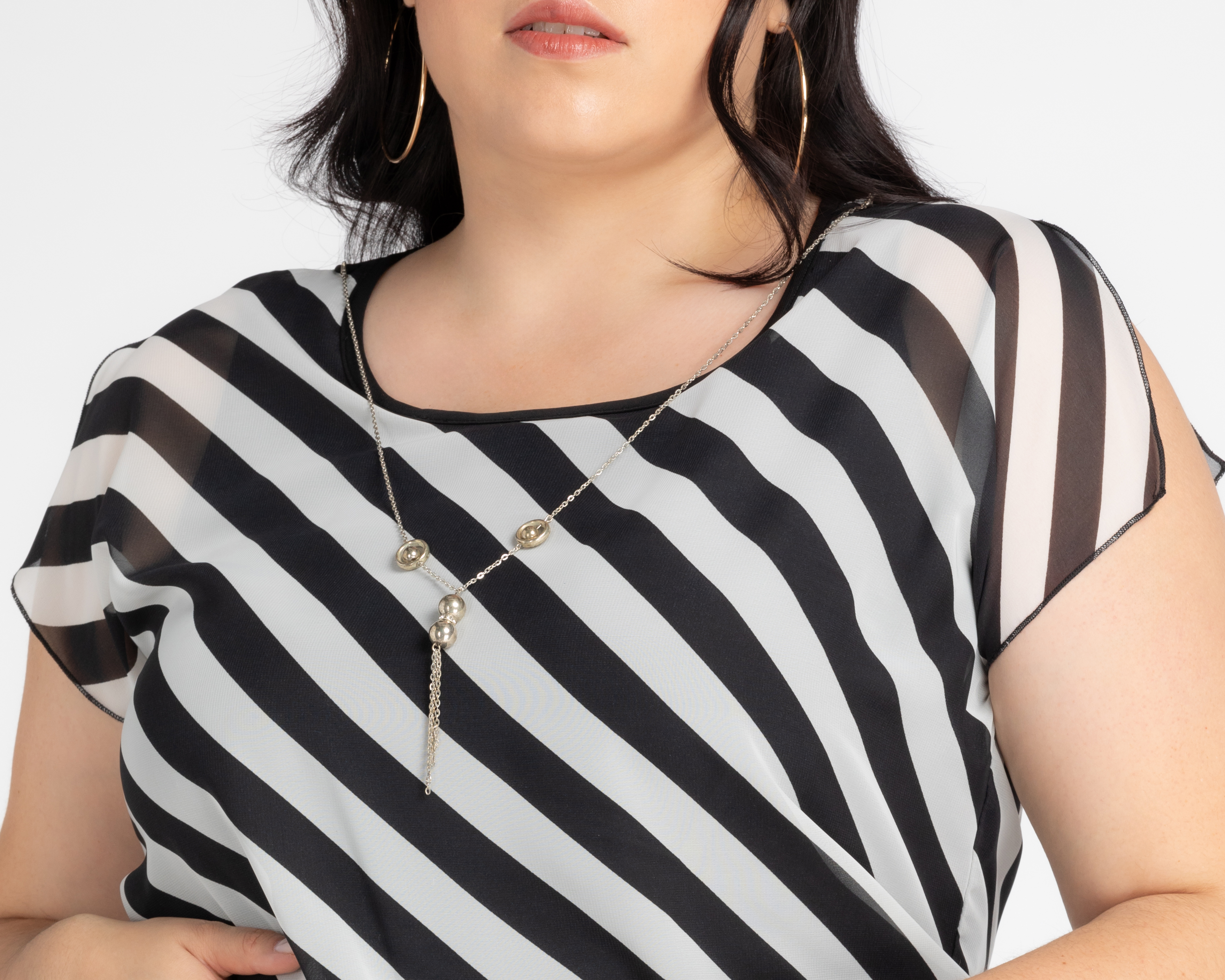 Foto 5 pulgar | Foto 4 | Blusa Lady Sun de Rayas con Collar