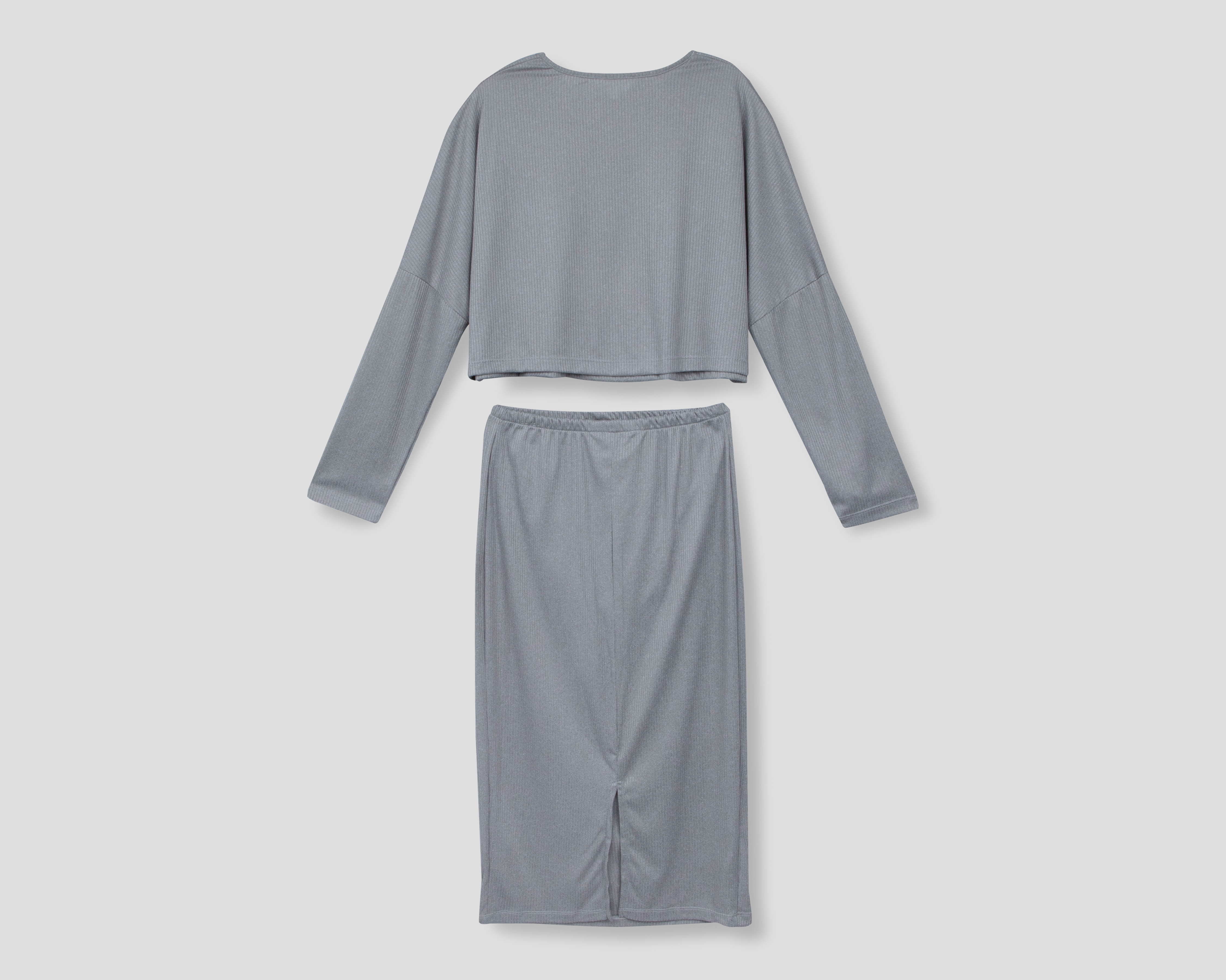 Foto 3 pulgar | Foto 2 | Blusa y Falda de Maternidad Mamá Bella Gris