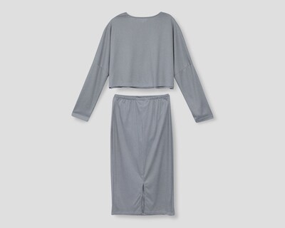 Foto 2 | Foto 2 | Blusa y Falda de Maternidad Mamá Bella Gris