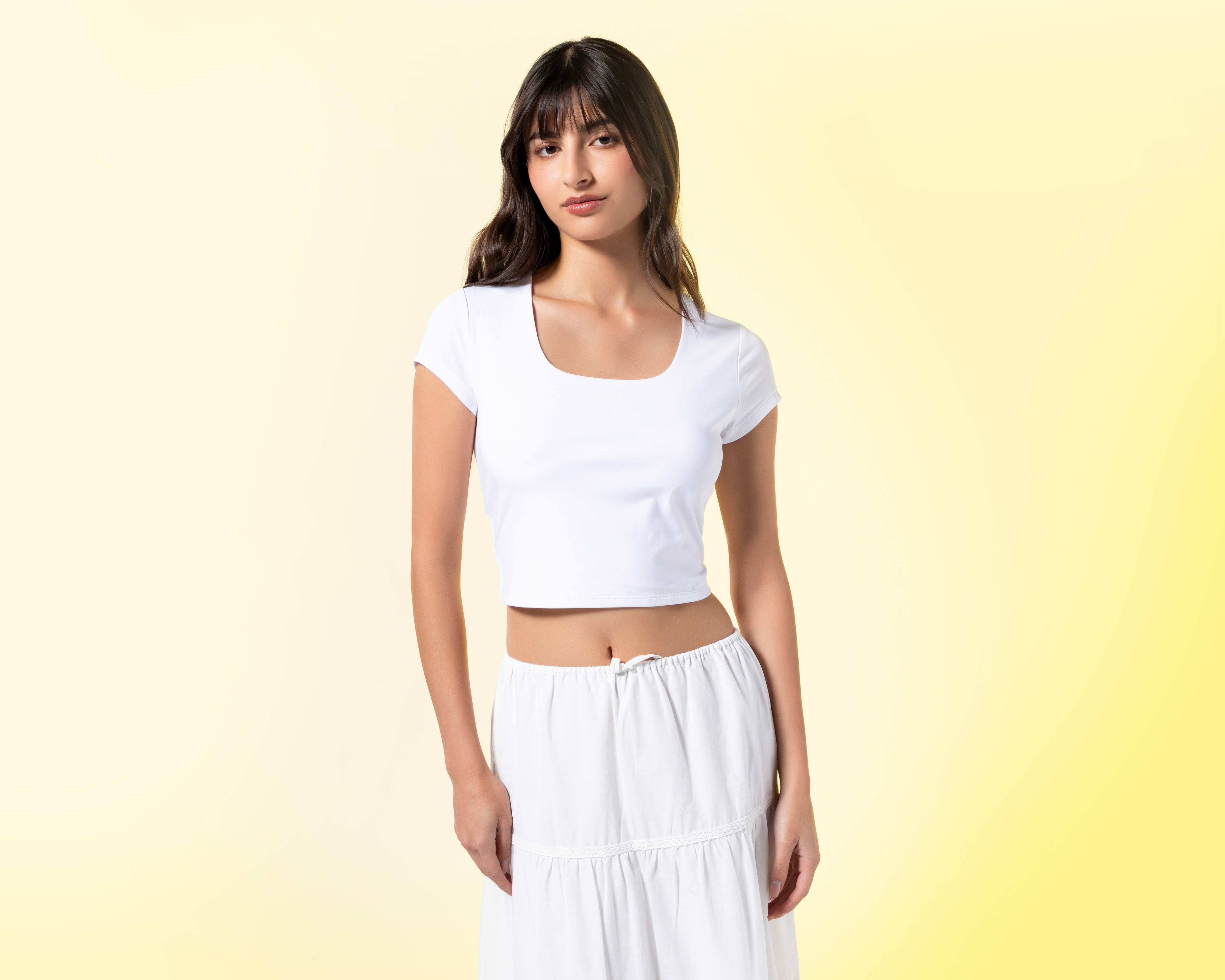 Foto 1 | Foto 1 | Crop Top Blanco Strona para Mujer