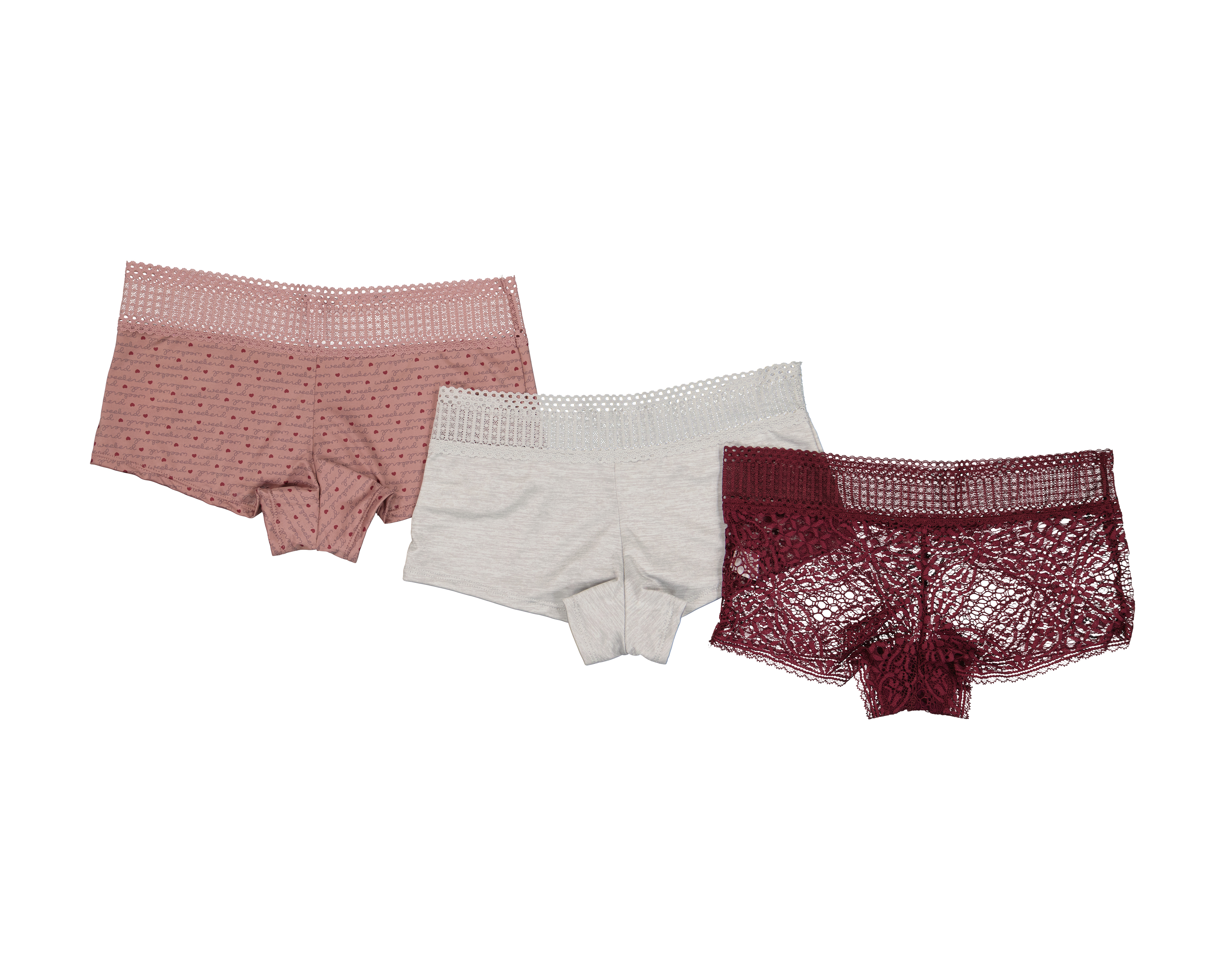 Foto 3 pulgar | Foto 2 | Bóxer con Encaje Eva Tu Estilo Íntimo para Mujer 3 Piezas