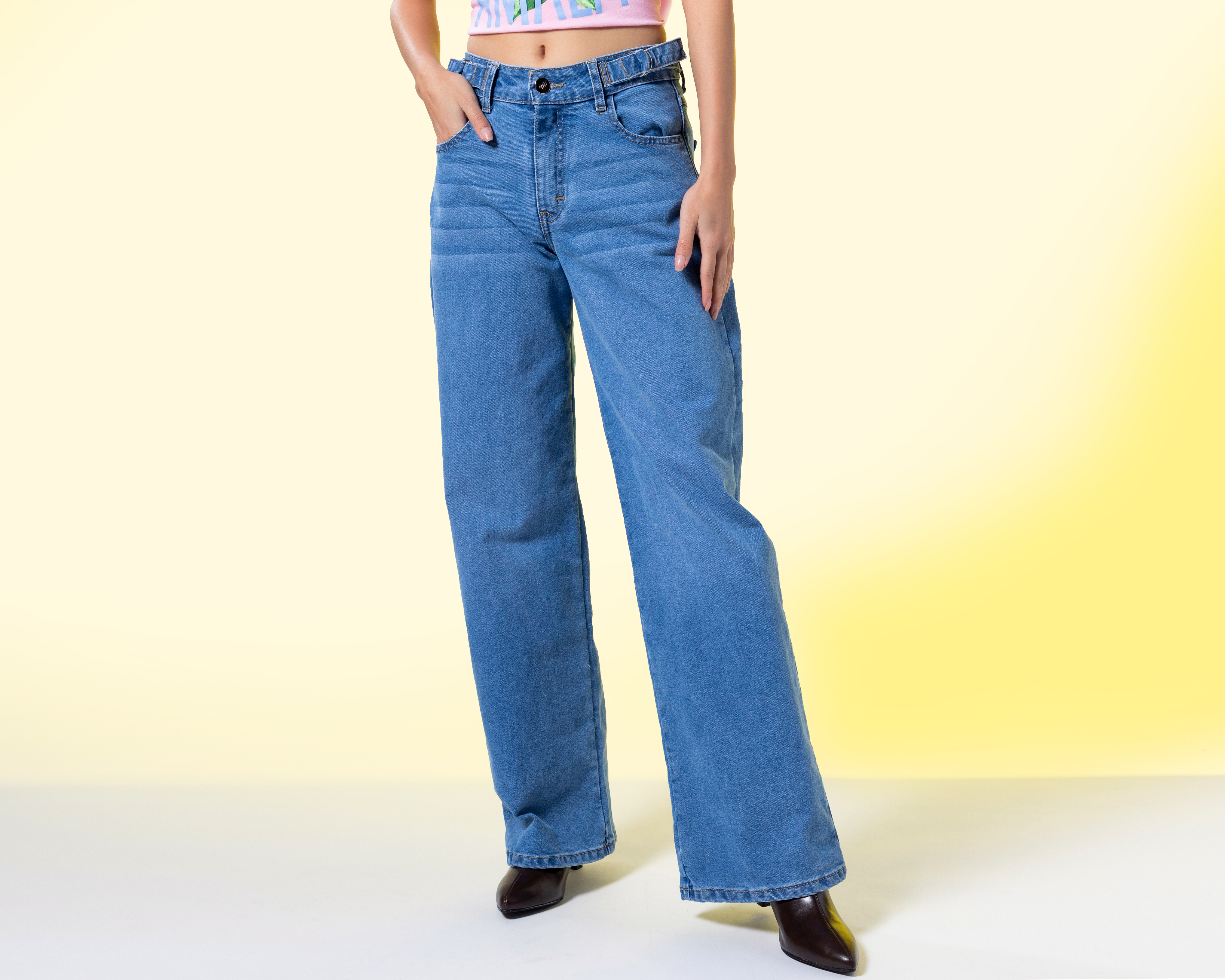 Foto 3 pulgar | Foto 2 | Jeans Wide Leg Strona para Mujer