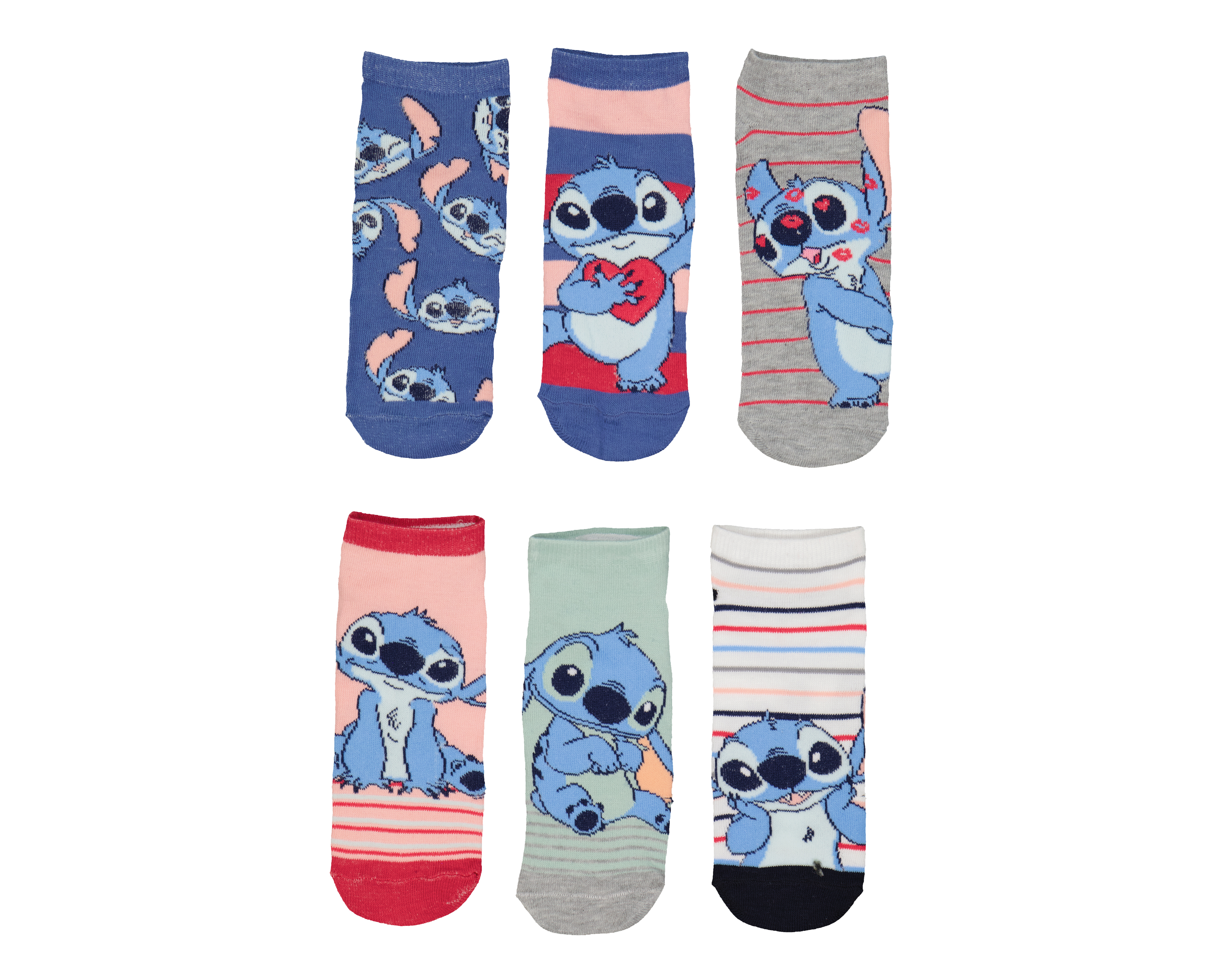 Foto 2 pulgar | Foto 1 | Calcetines Disney Stitch para Mujer 6 Pares