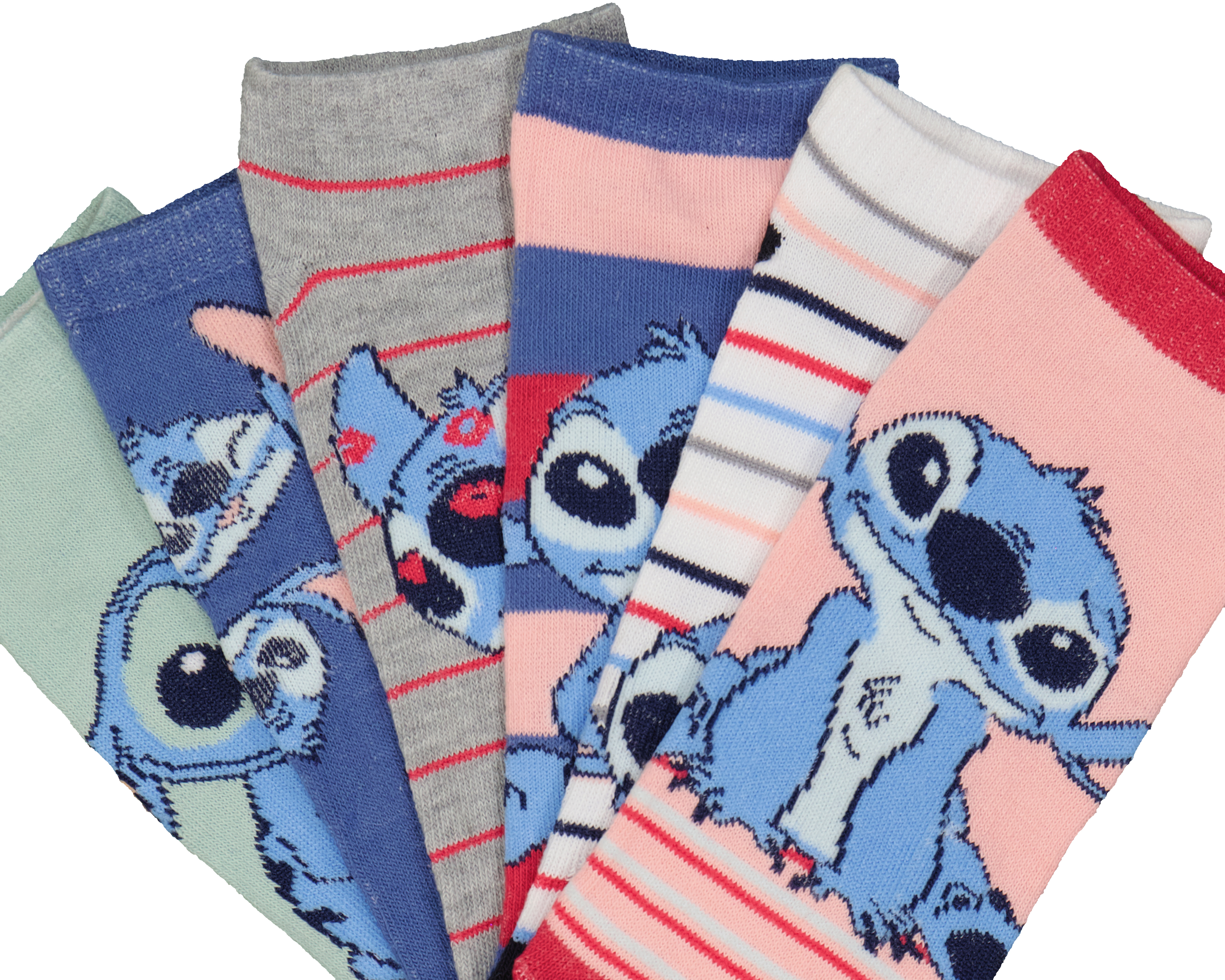 Foto 3 pulgar | Foto 2 | Calcetines Disney Stitch para Mujer 6 Pares